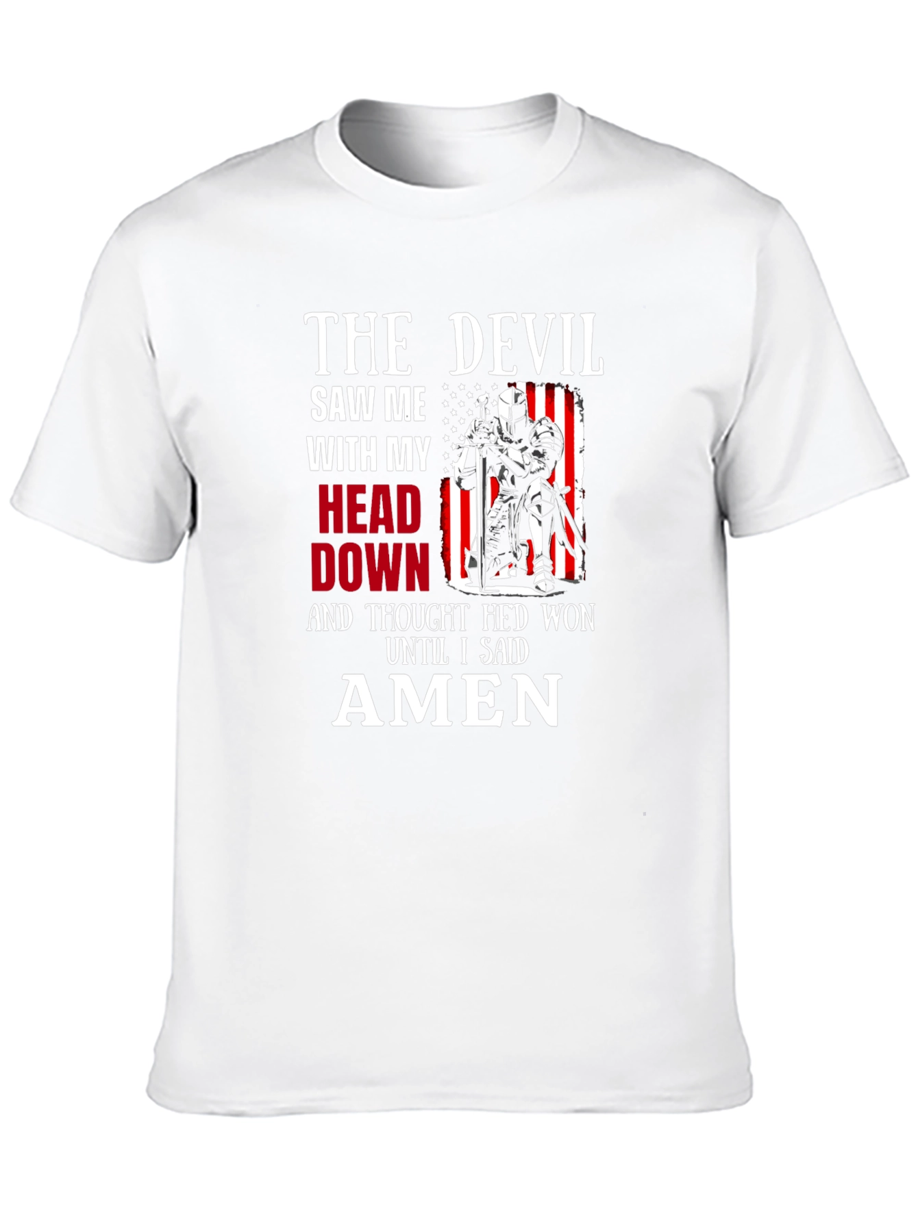 Black The Devil Saw Me T-Shirt - Knight Amen Graphic Tee view 10
