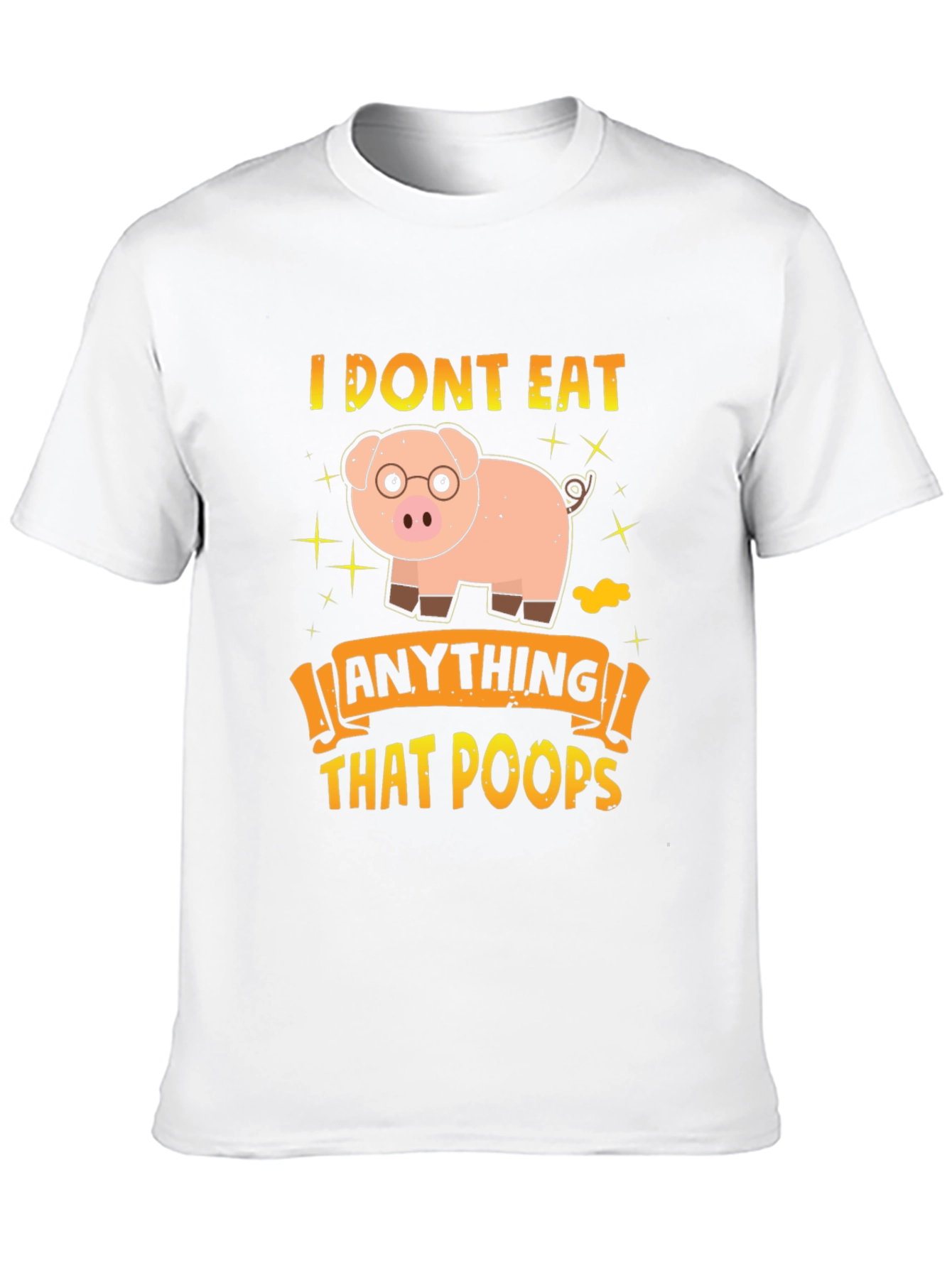 Black Funny Vegan Pig T-Shirt view 10