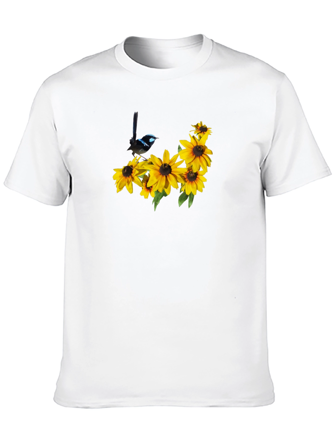 Black Black Tee with Bird and Sunflower Graphic view 10