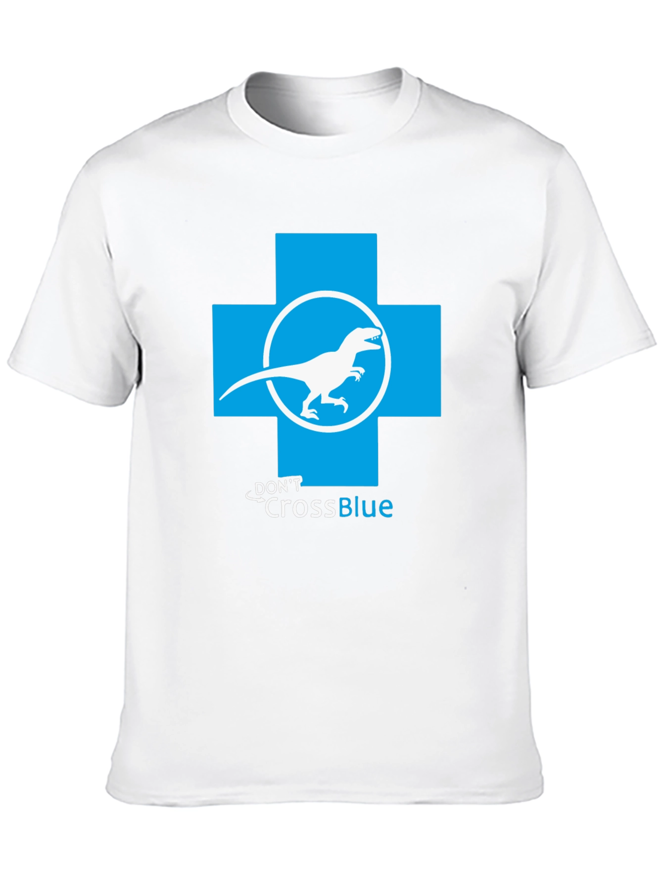 Black Don't Cross Blue T-Shirt - Dino Parody Tee view 10