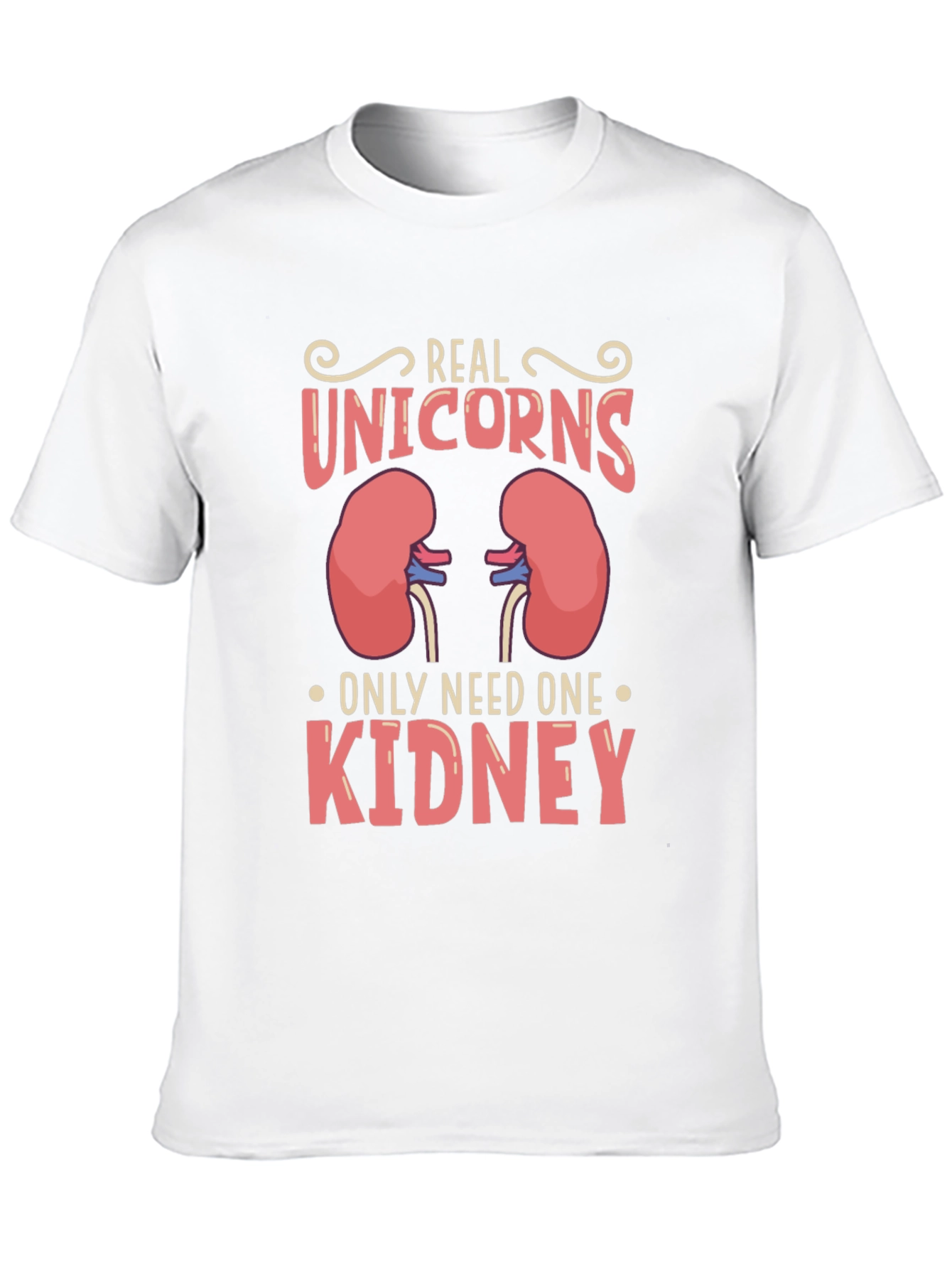 Black Real Unicorns Only Need One Kidney Graphic Tee view 10