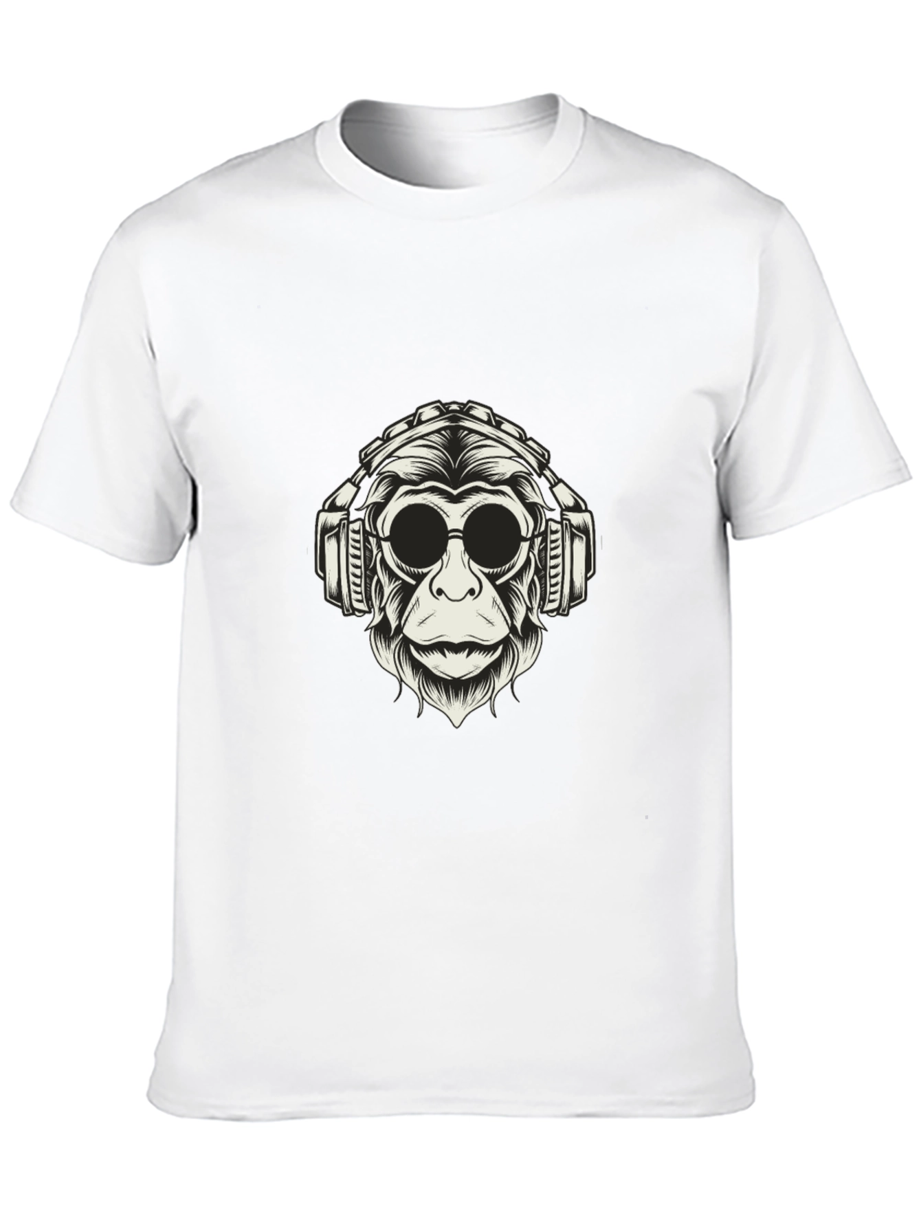 Black Cool Monkey Graphic Tee - Black Cotton Shirt view 10