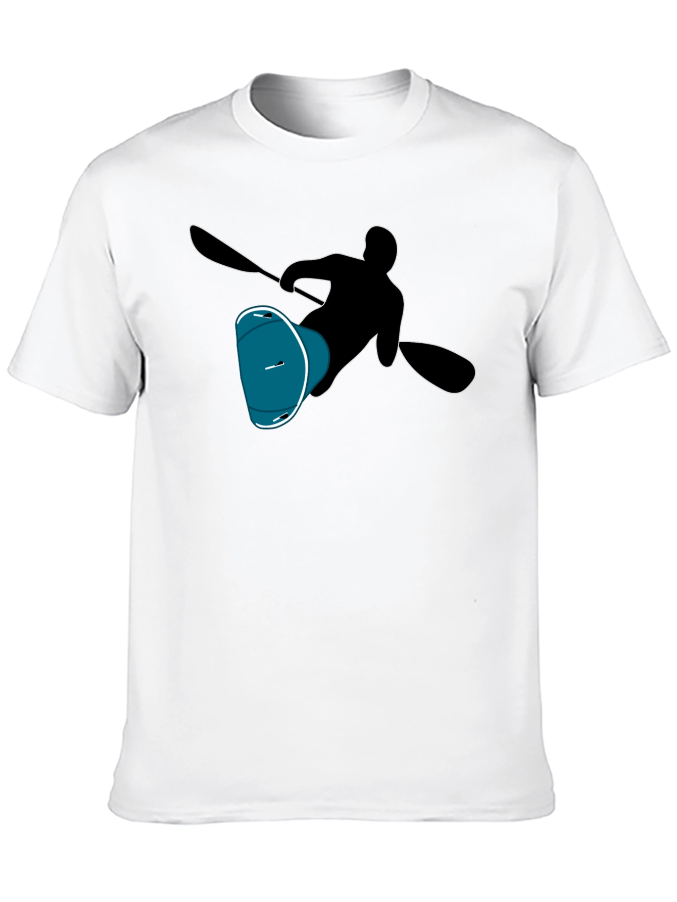 Black Kayaker Silhouette Tee - Black Cotton T-Shirt view 10