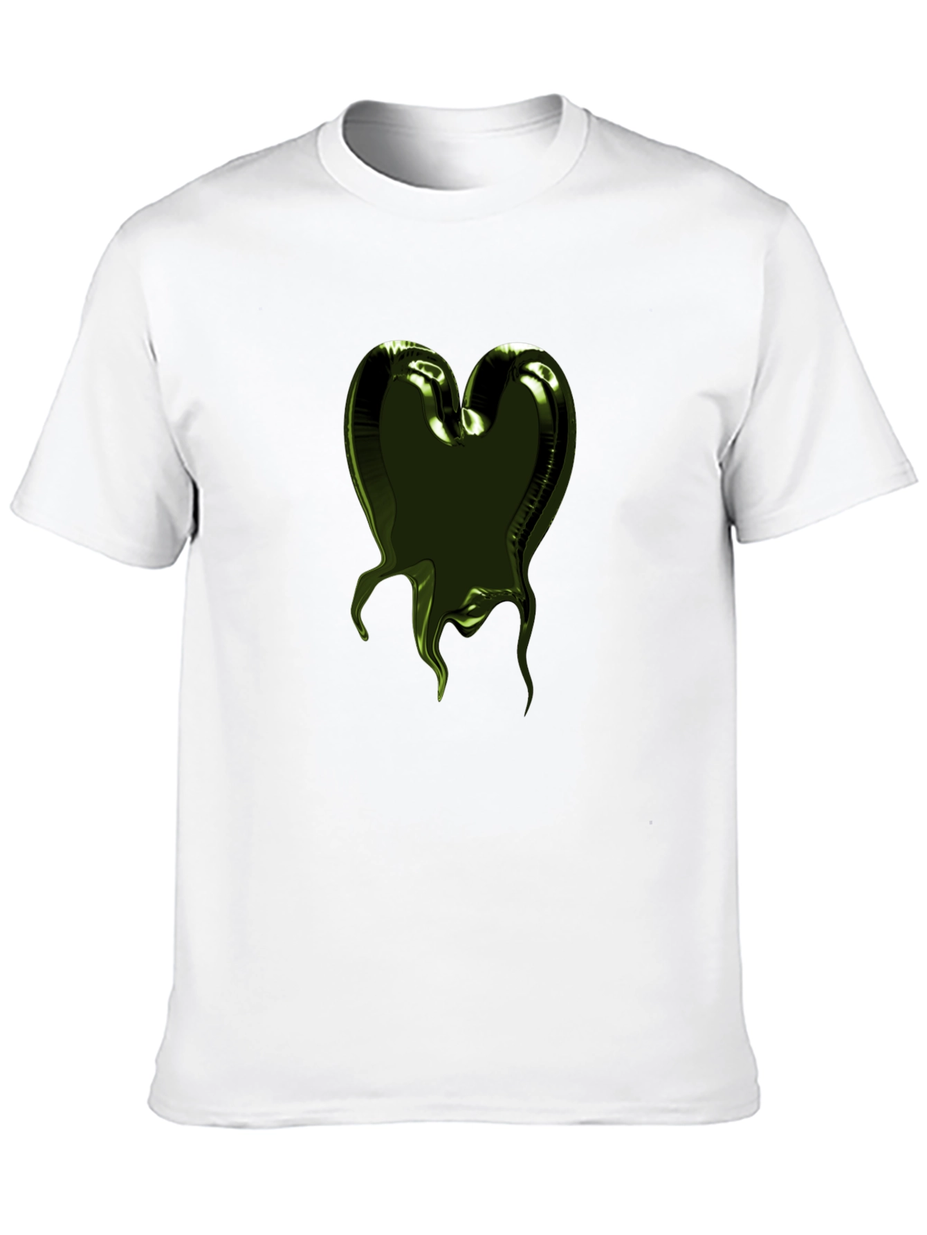 Black Olive Green Heart Balloon Graphic Tee - Men's view 10