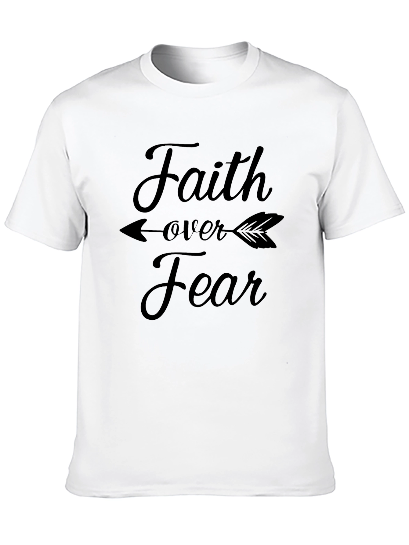 Black Faith Over Fear Graphic Tee - Inspirational Black T-Shirt view 10