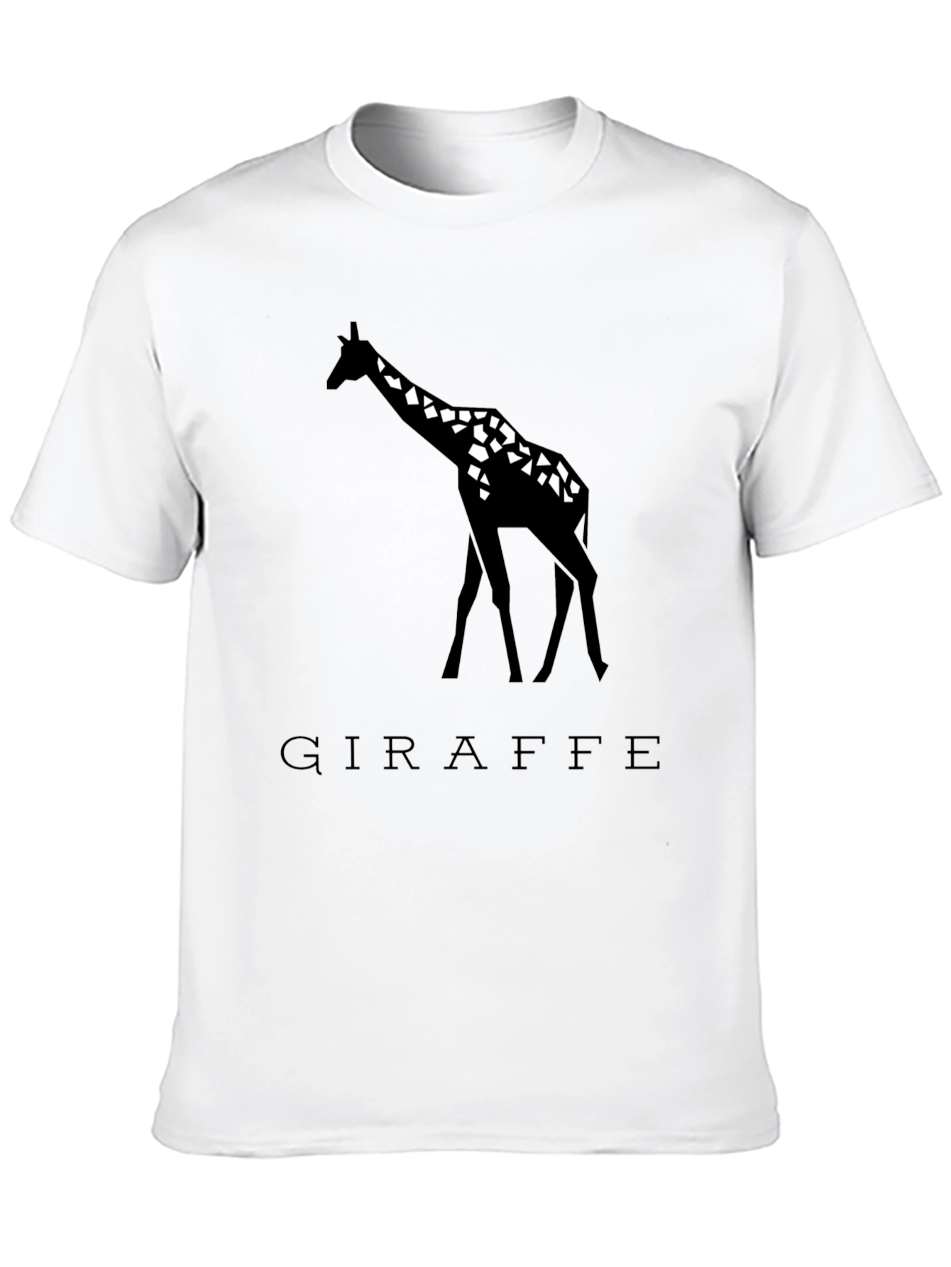 Black Giraffe Graphic Tee - Black Geometric Design view 10