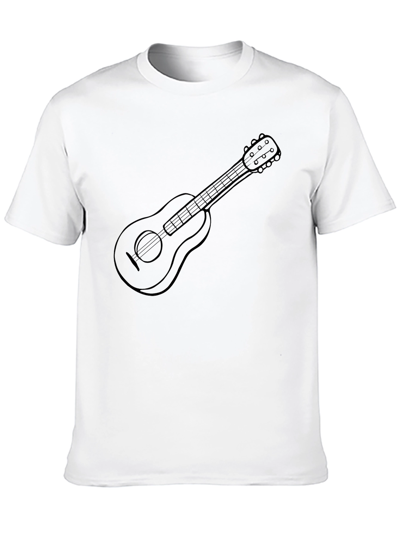 Black Guitar Graphic Tee - Black Casual T-Shirt view 10