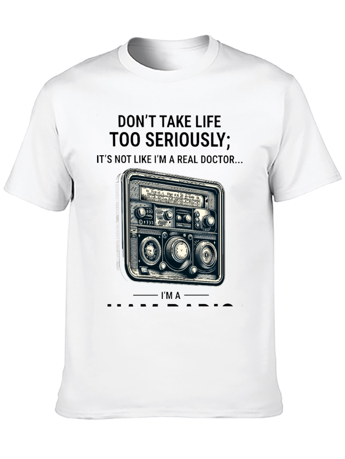 Black Don't Take Life Radio Doctor T-Shirt view 10