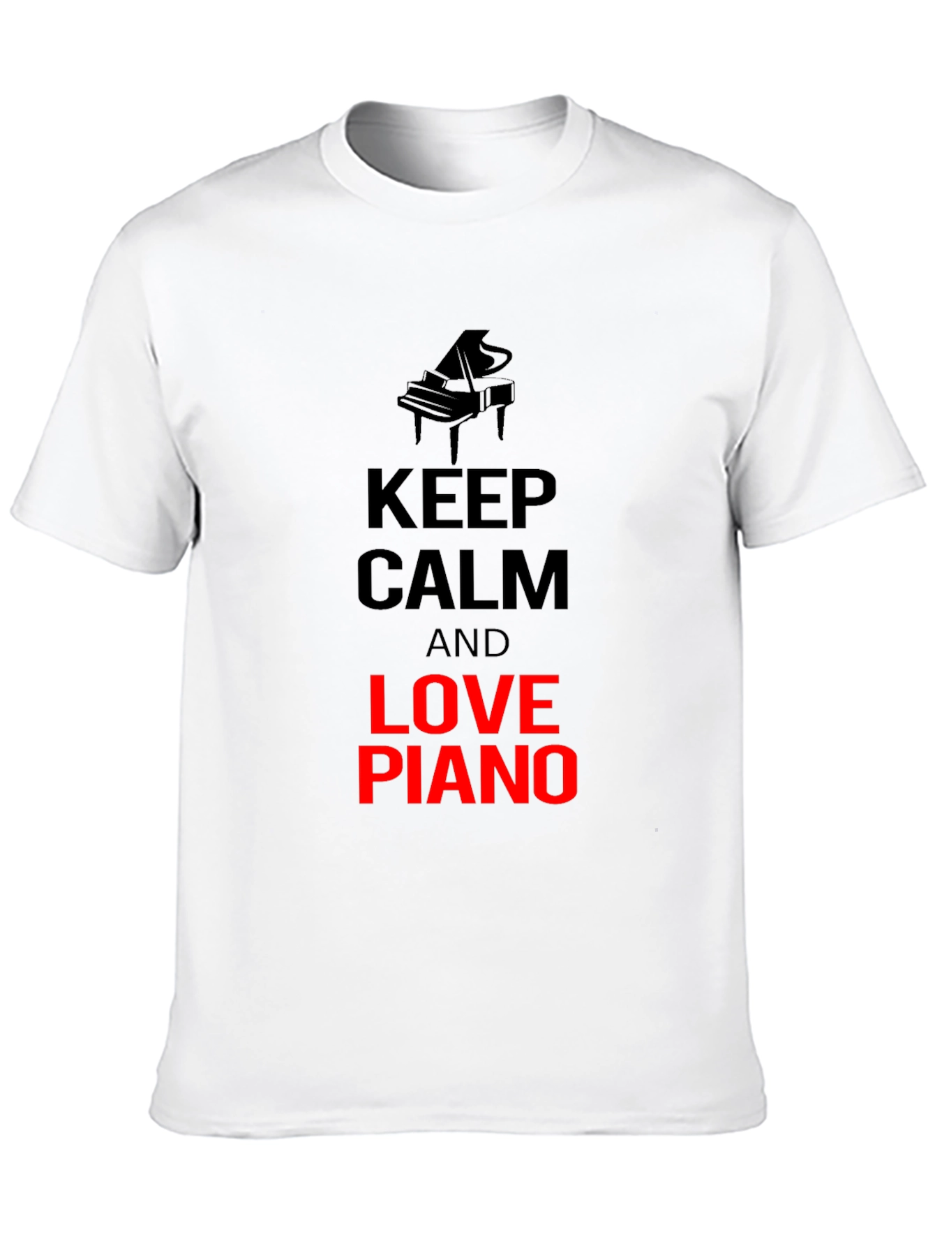 Black Keep Calm and Love Piano T-Shirt view 10