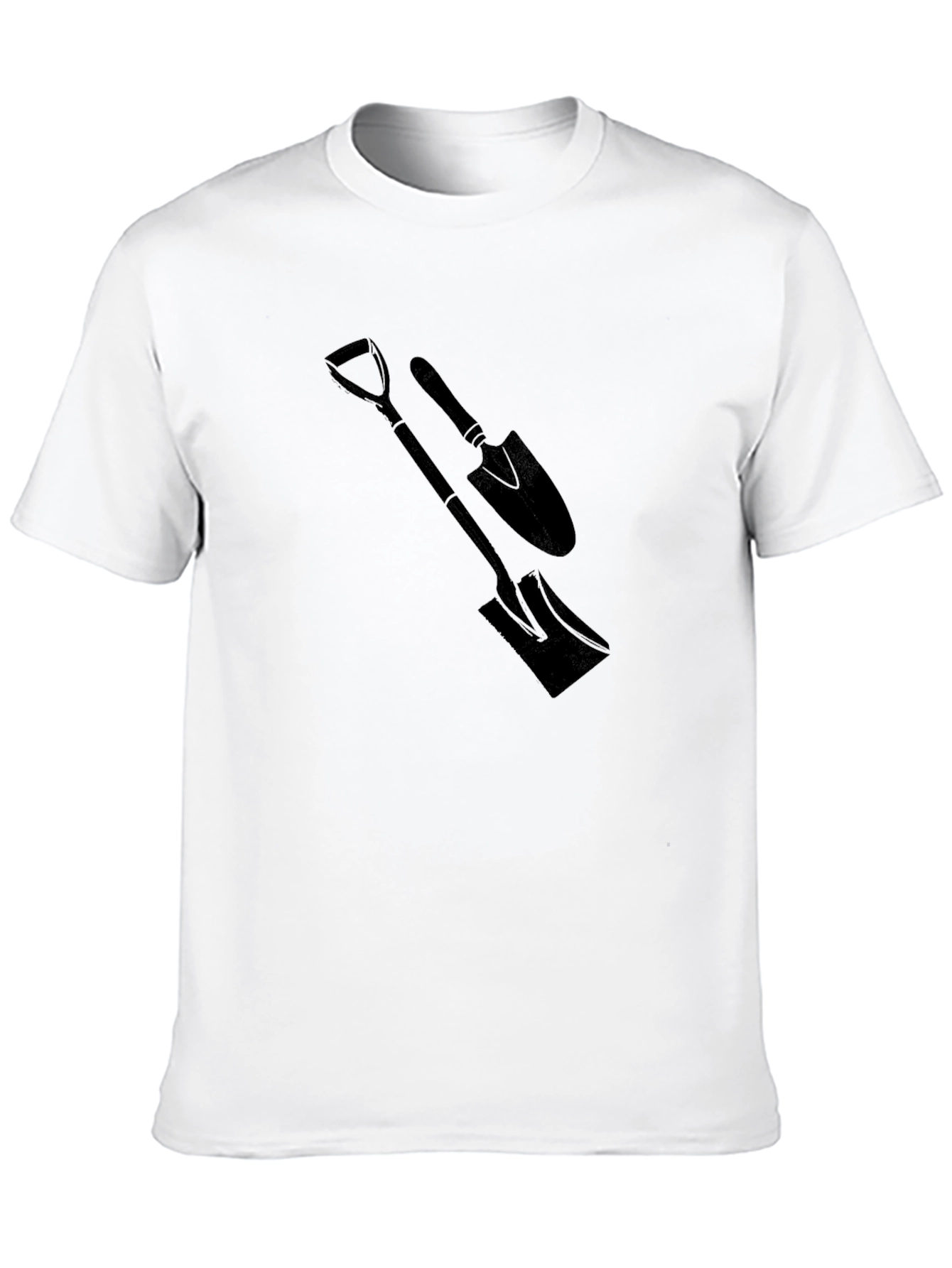 Black Men's Black T-Shirt with Spade Graphic view 10