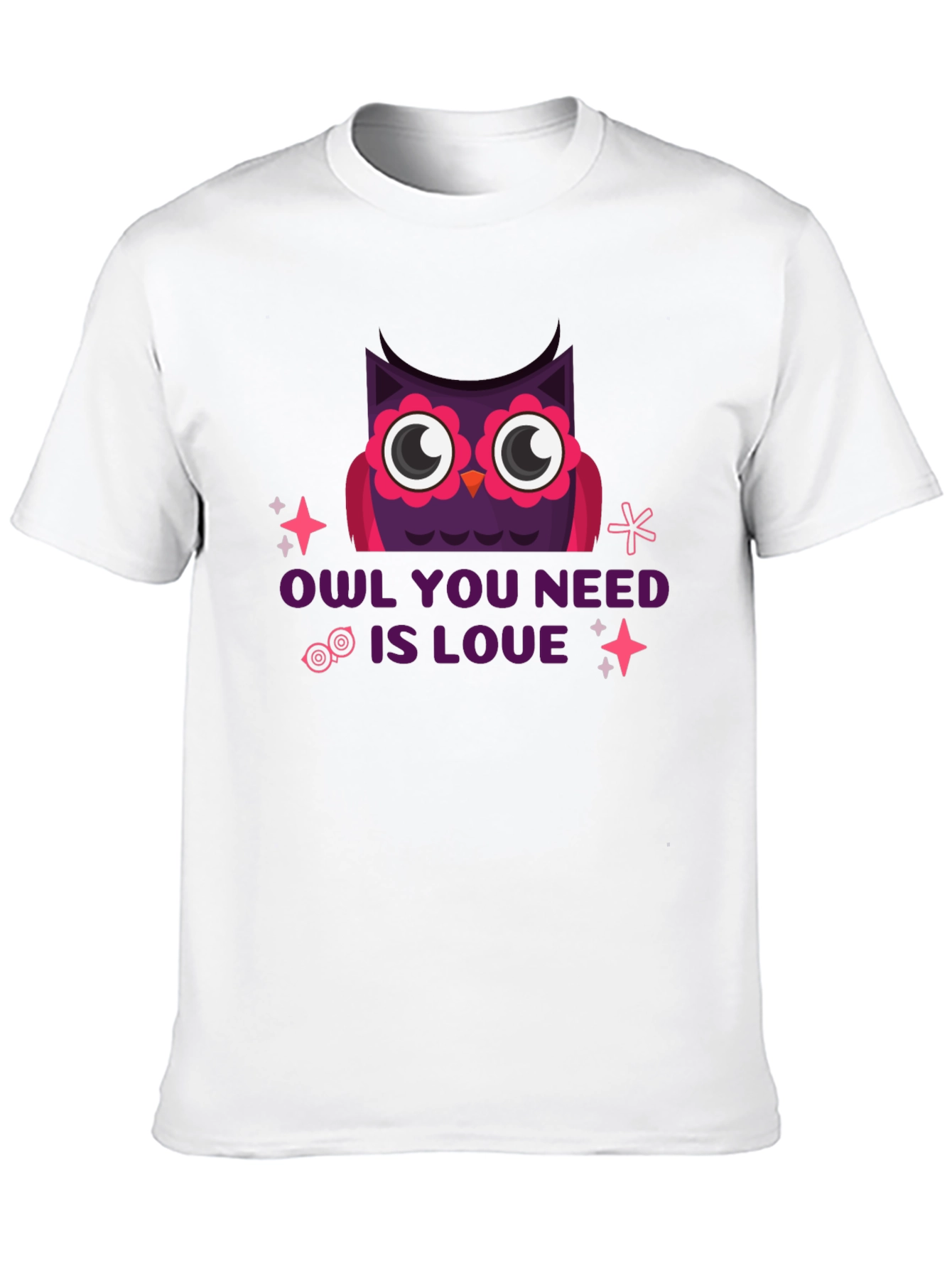 Black Owl You Need Is Love T-Shirt - Black Graphic Tee view 10