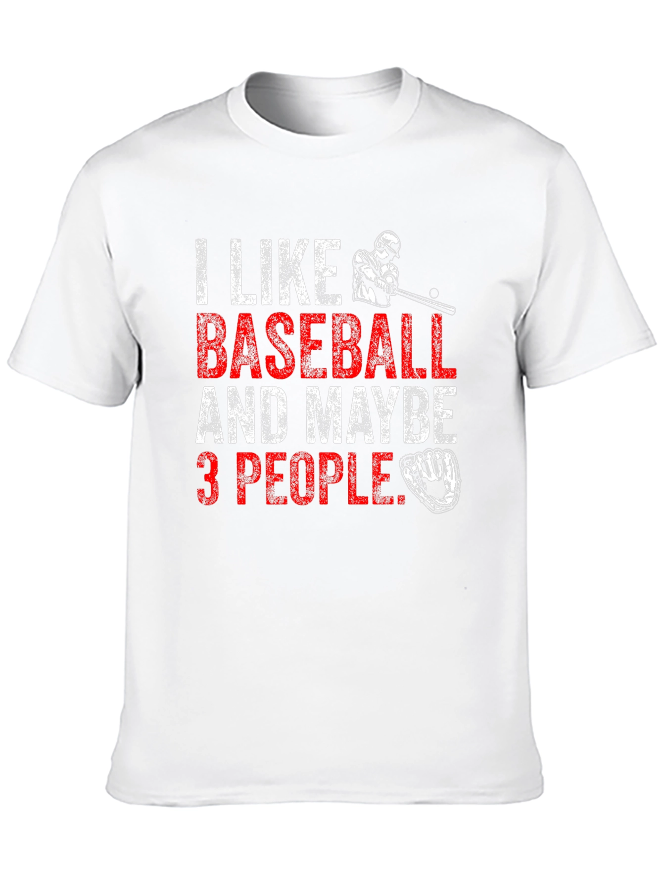Black I Like Baseball & Maybe 3 People Black T-Shirt view 10