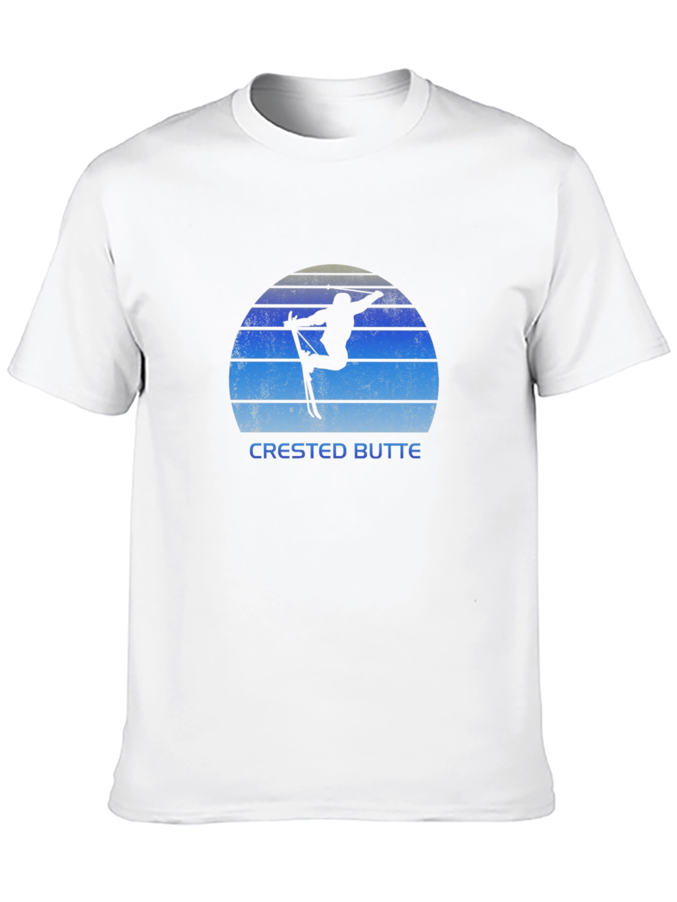 Black Crested Butte Skiing Silhouette T-Shirt view 10