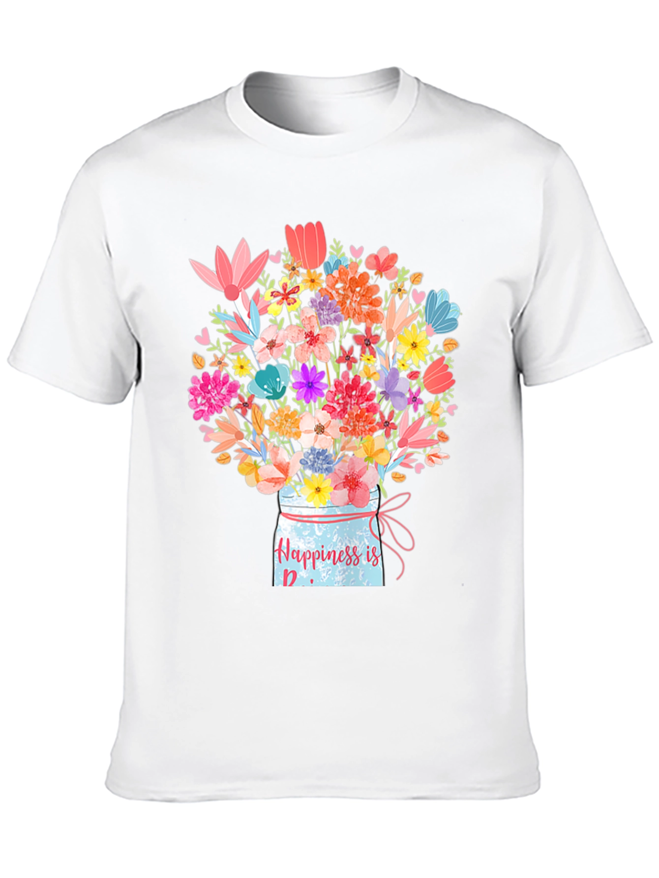 Black Floral Happiness Jar T-Shirt view 10