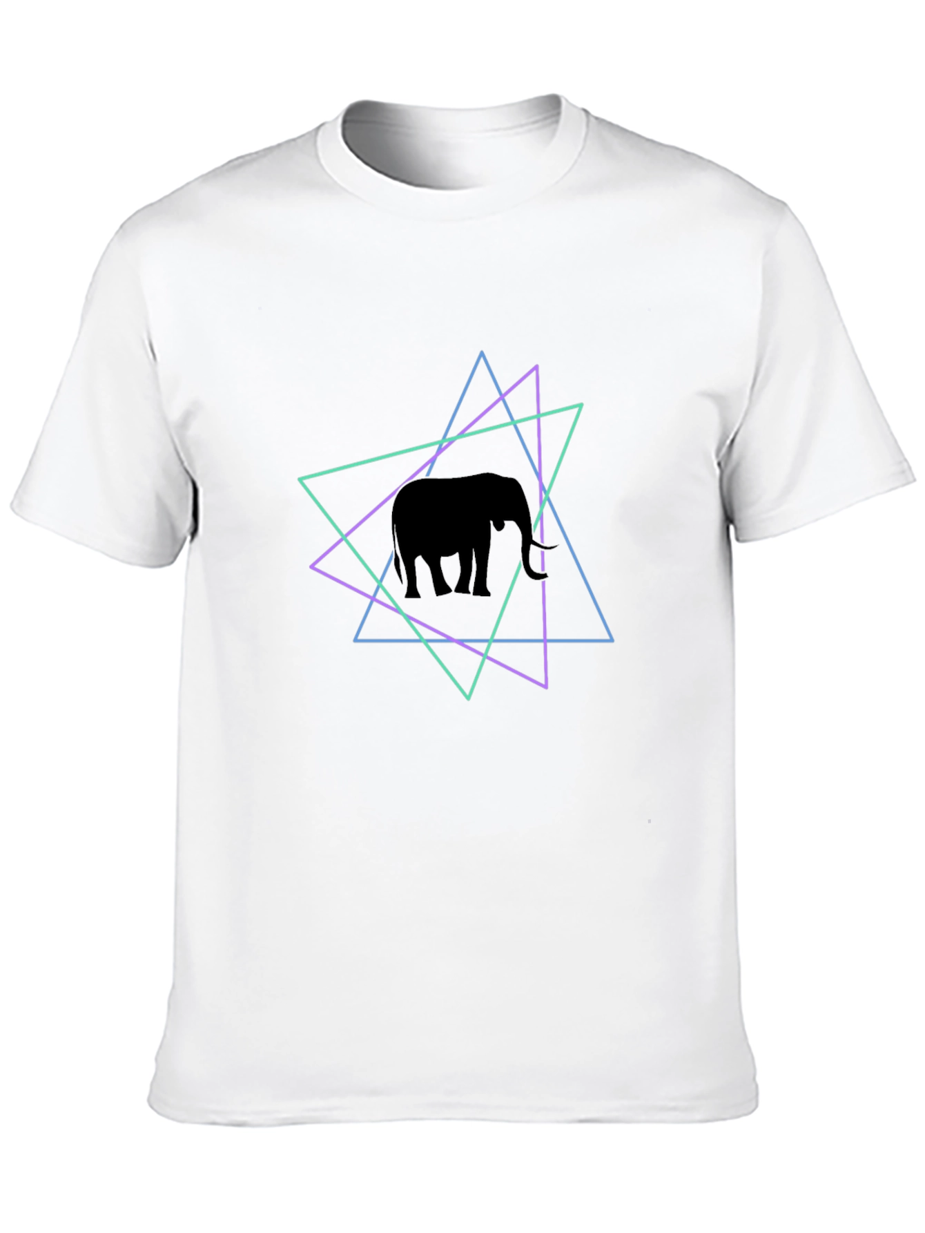 Black Geometric Elephant Graphic Tee - Black view 10