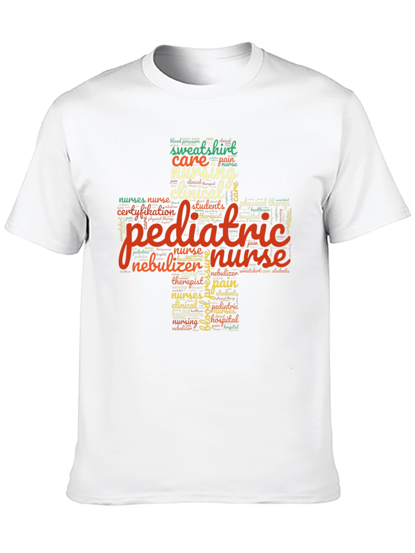 Black Pediatric Nurse Word Art T-Shirt - Unisex view 10