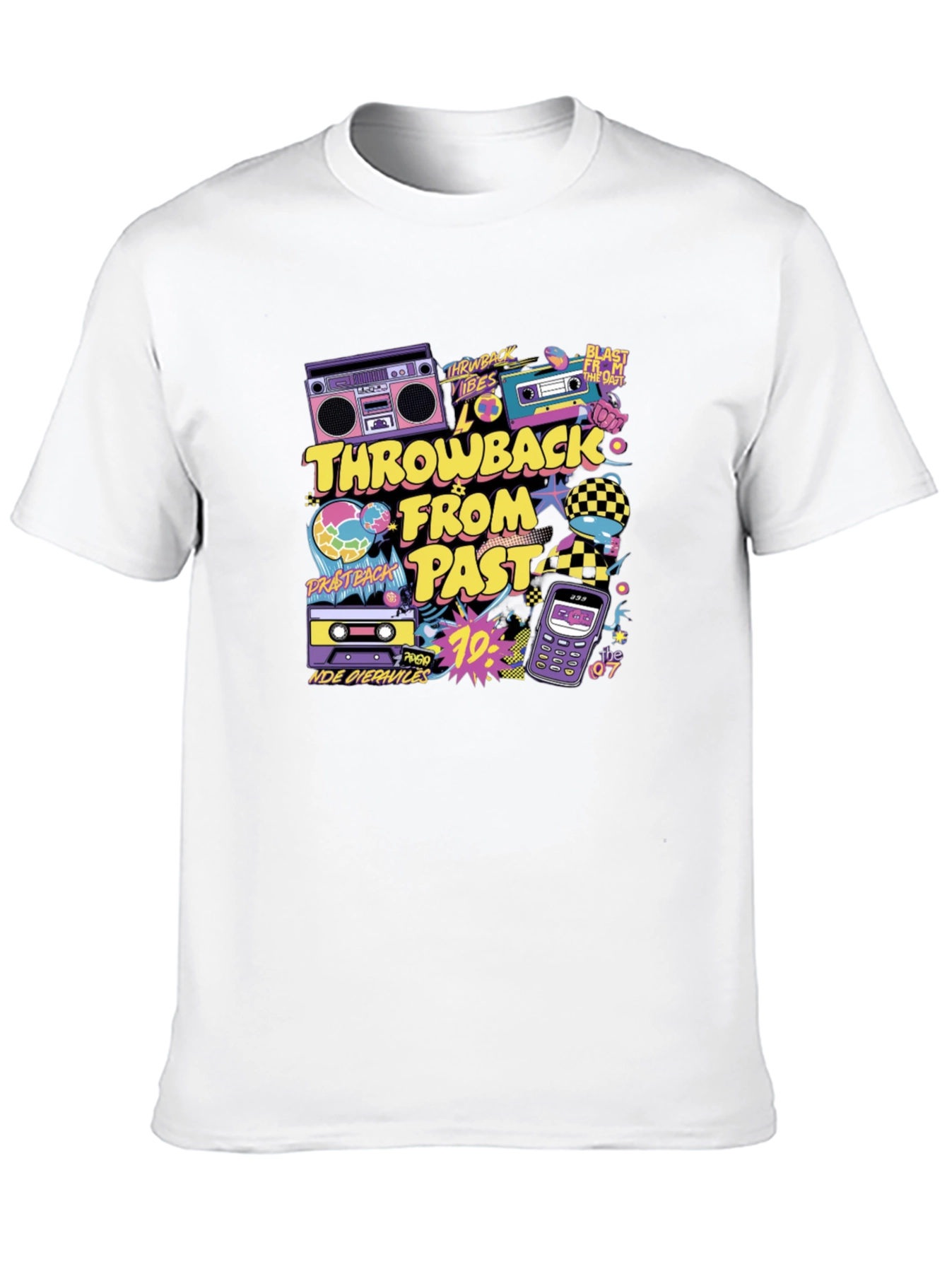 Black Throwback From Past Graphic Tee view 10