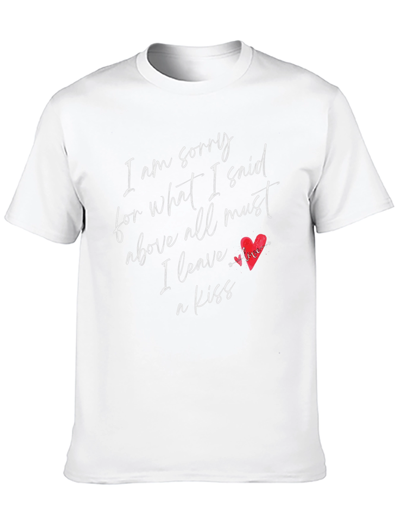Black Apology Kiss Graphic Tee - Soft Cotton Blend view 10