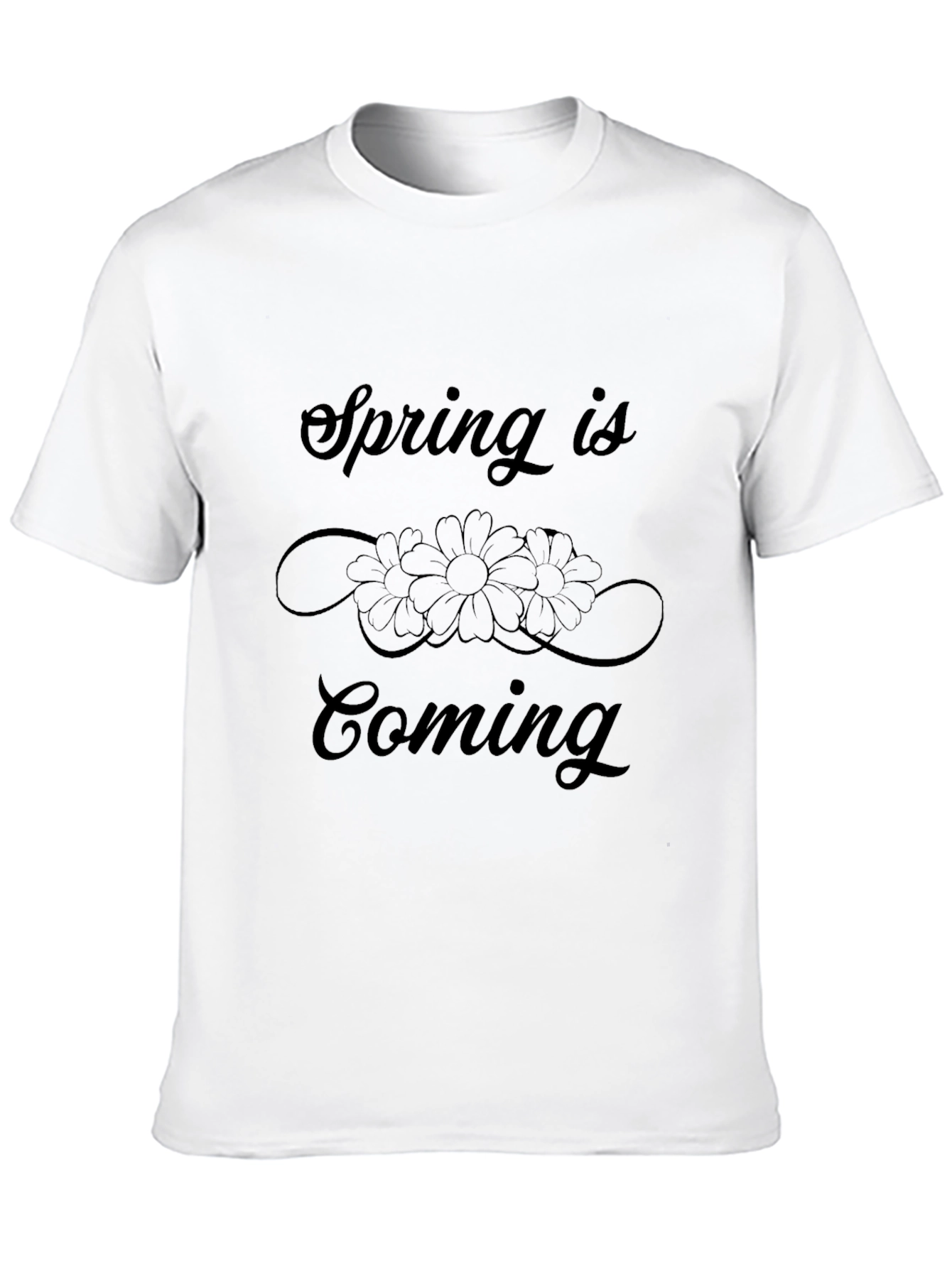 Black Spring is Coming T-Shirt, Floral Design view 10