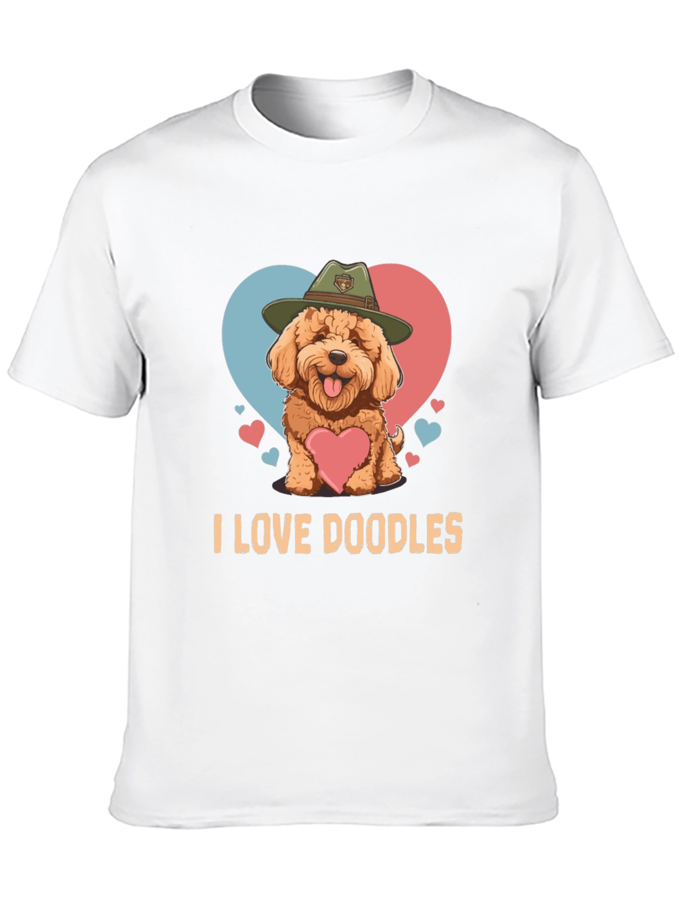 Black I Love Doodles T-Shirt - Cute Dog Design view 10