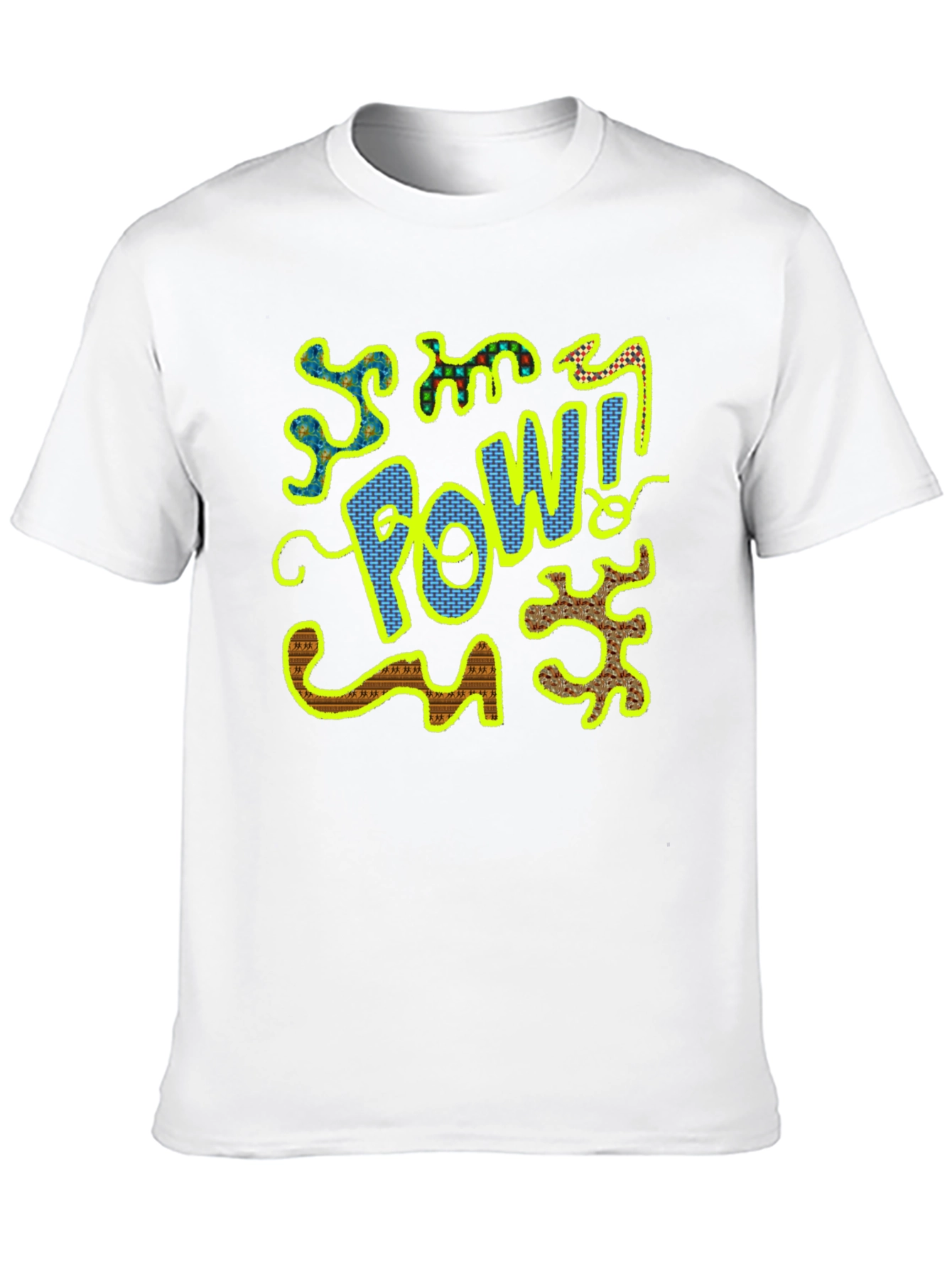 Black POW! Graphic Print Crew Neck T-Shirt view 10