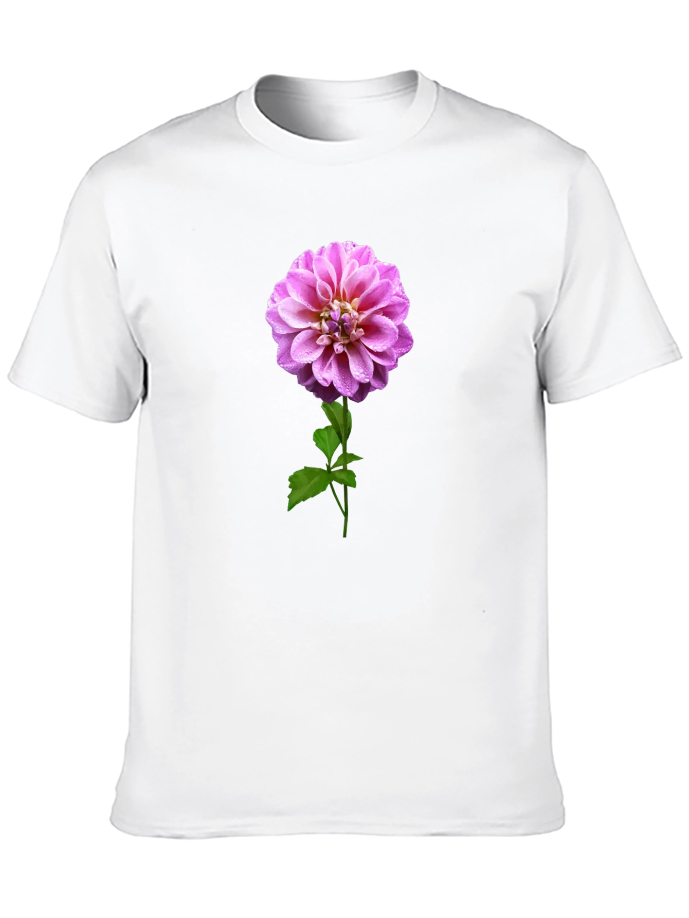 Pink Dahlia Flower Graphic T-Shirt - 10