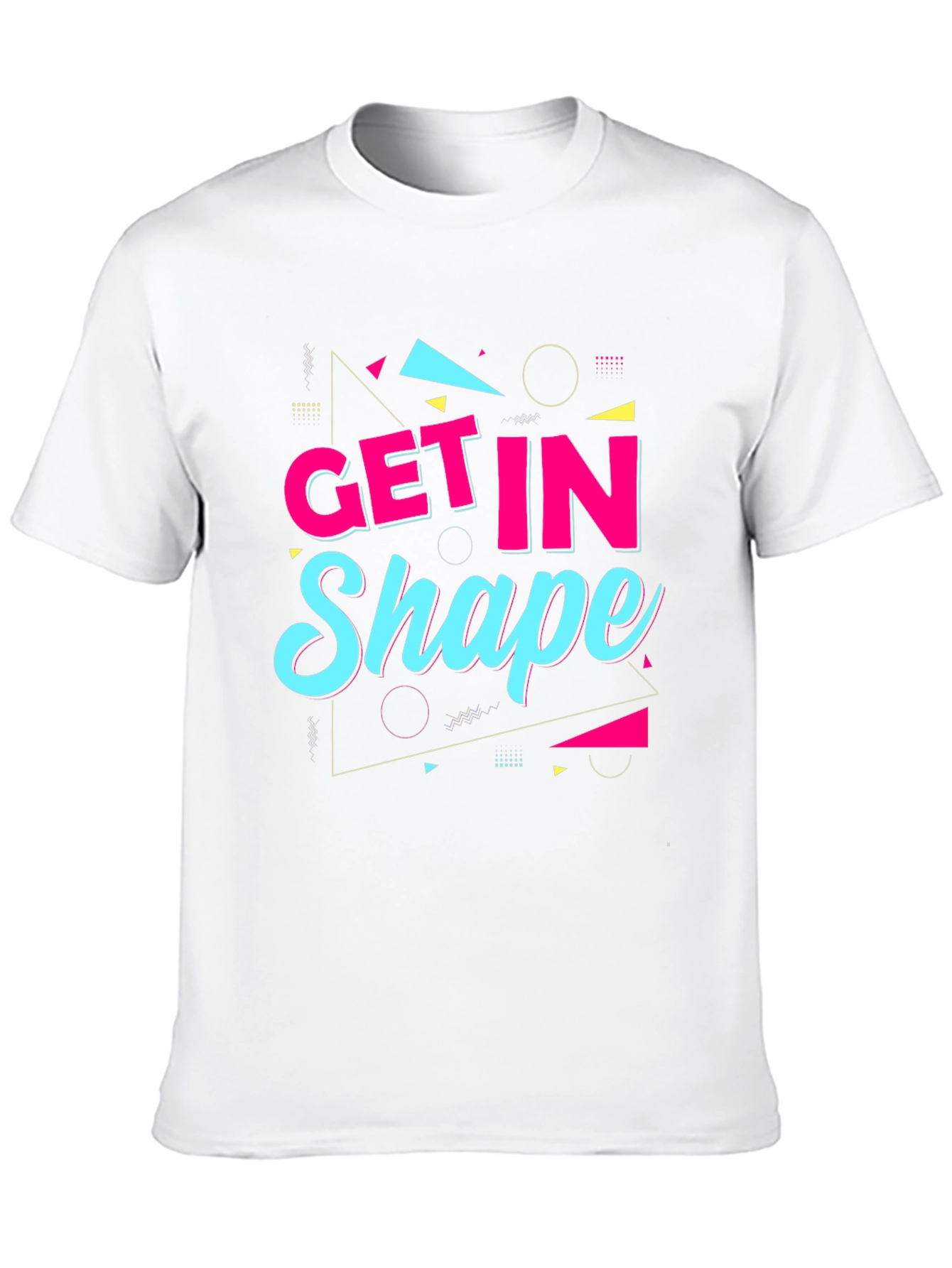 Black Get In Shape Graphic Tee - Retro Design Black Shirt view 10