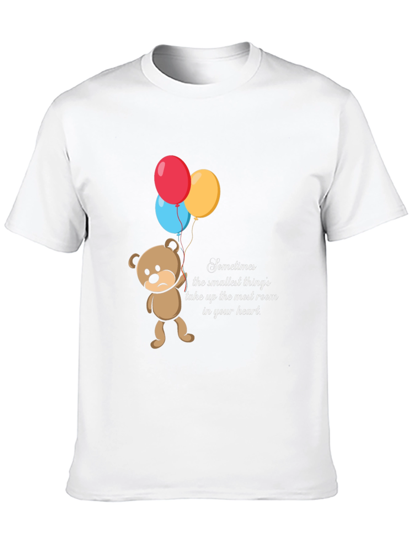 Black Sad Bear Balloons Graphic T-Shirt view 10