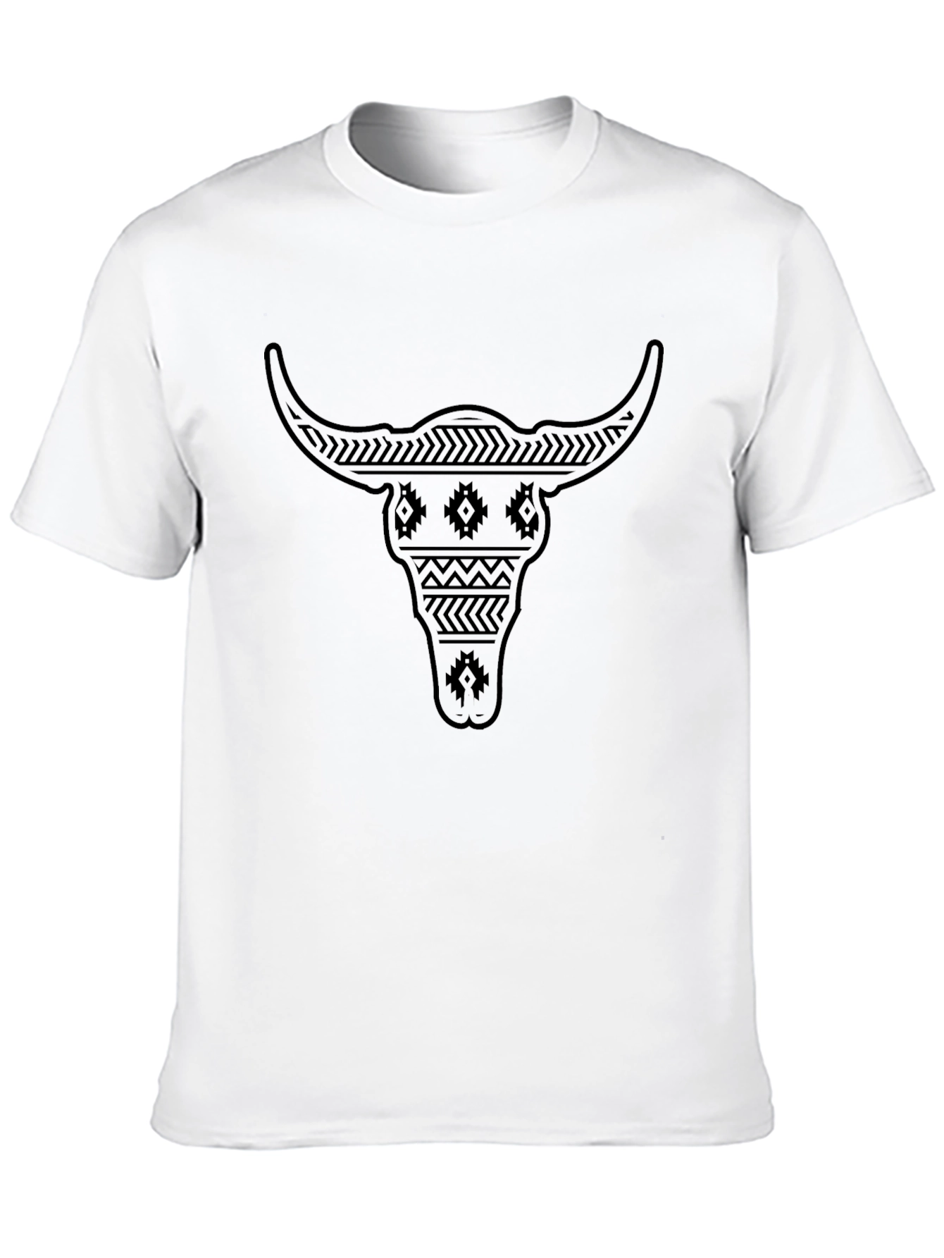 Black Tribal Bull Skull Graphic Tee - Modern Menswear view 10
