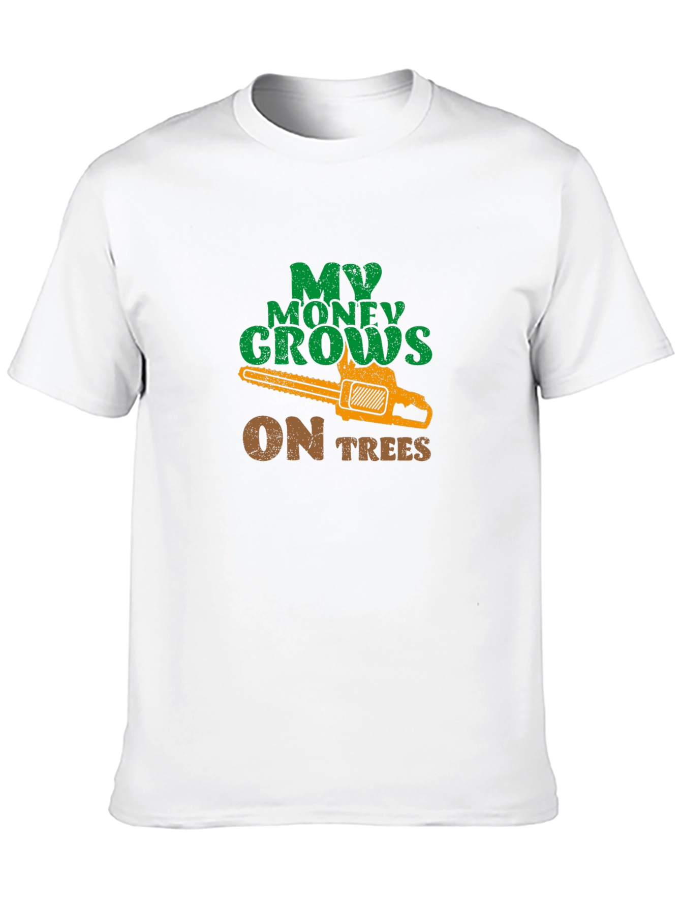 Black My Money Grows on Trees Chainsaw T-Shirt view 10