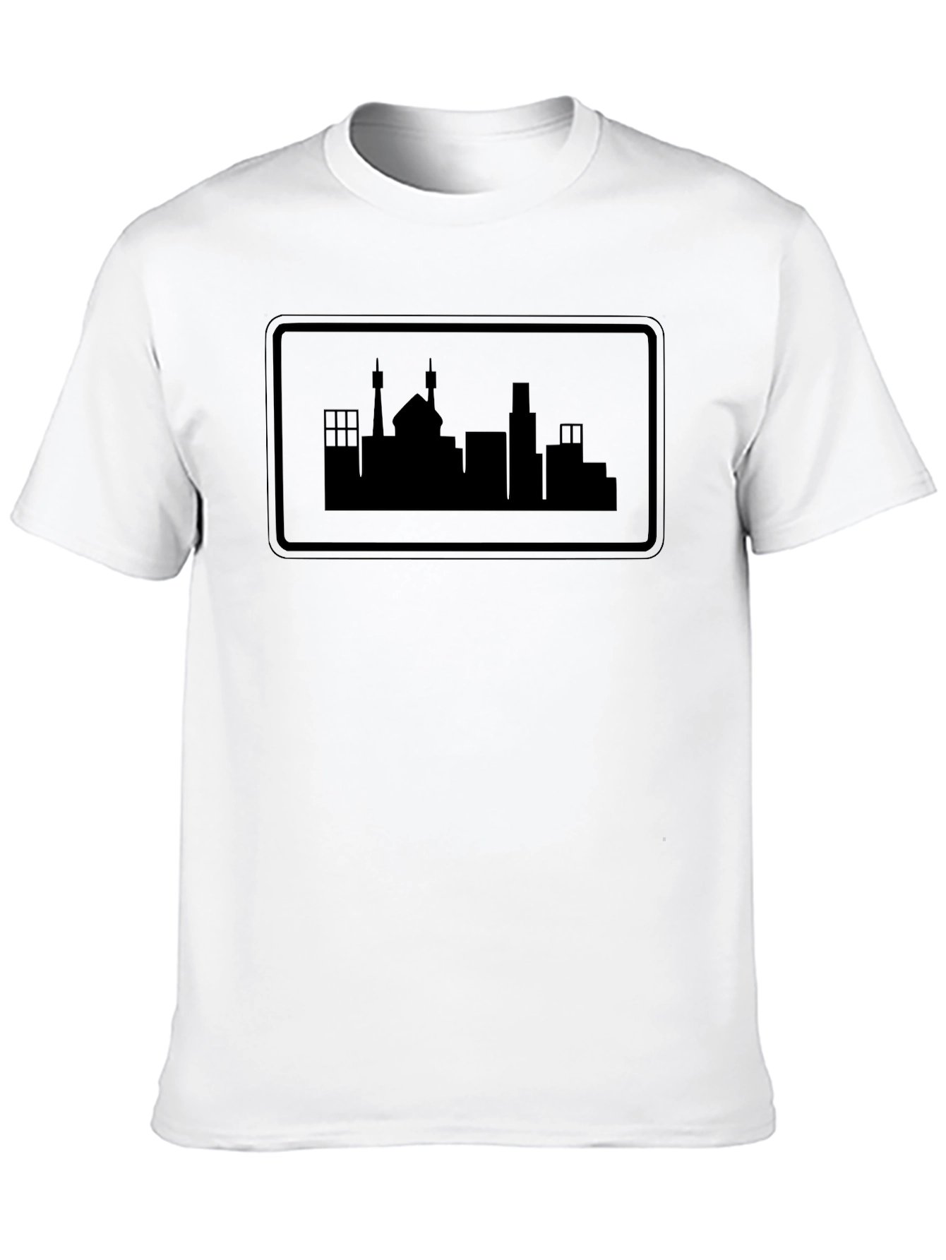 Black Cityscape Silhouette Graphic Tee - Modern Urban Style view 10