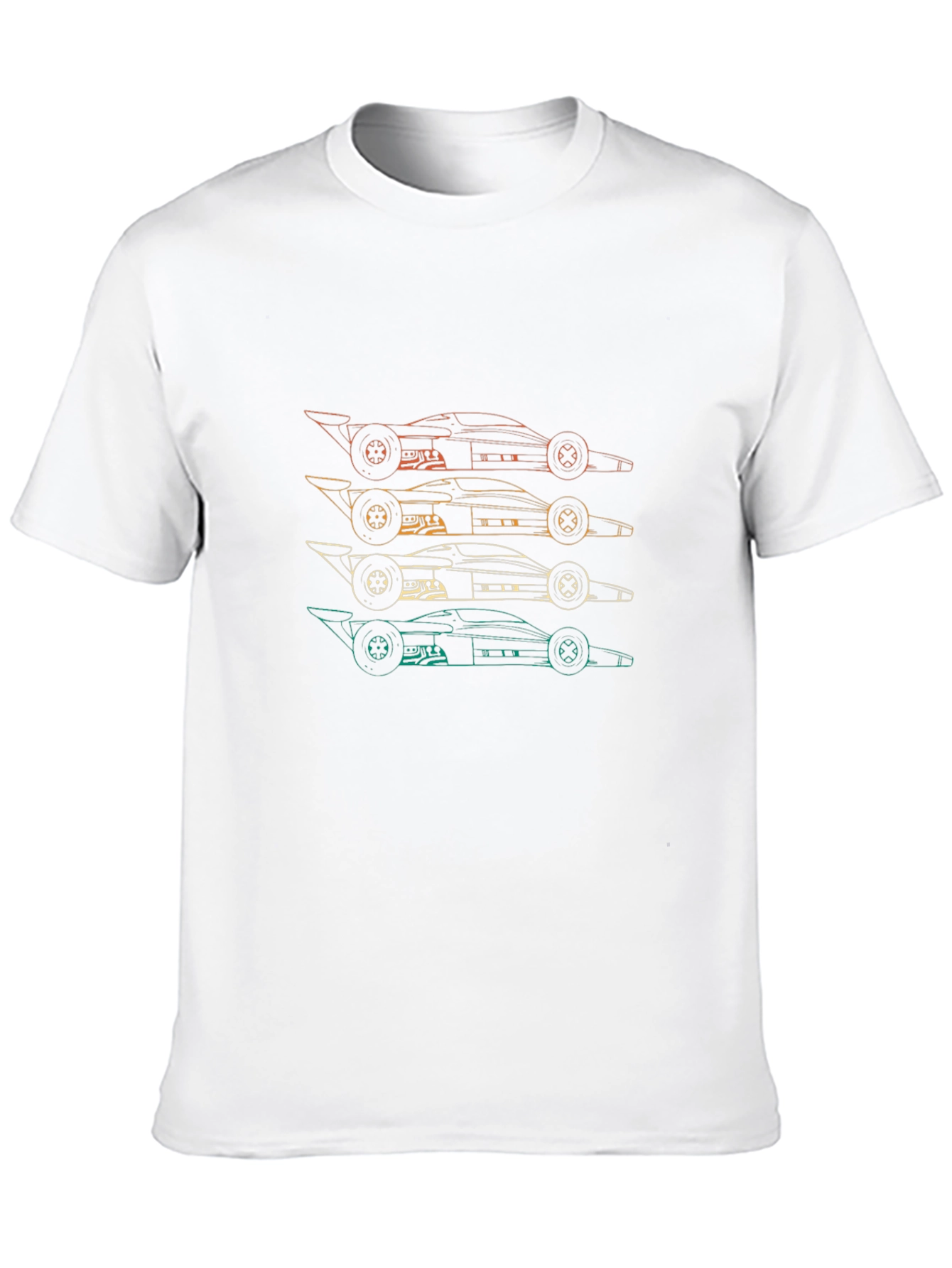 Black Retro Formula Racing Car T-Shirt view 10