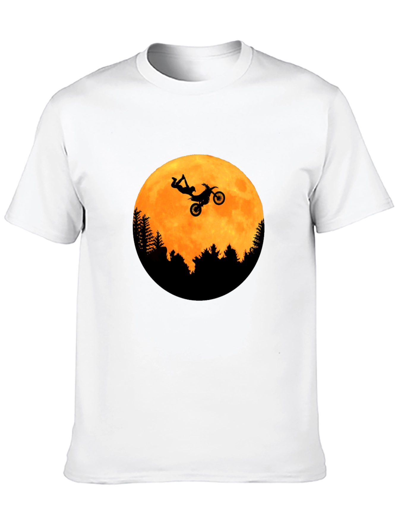 Black Dirt Bike Moon Graphic Tee - Black Cotton T-Shirt view 10