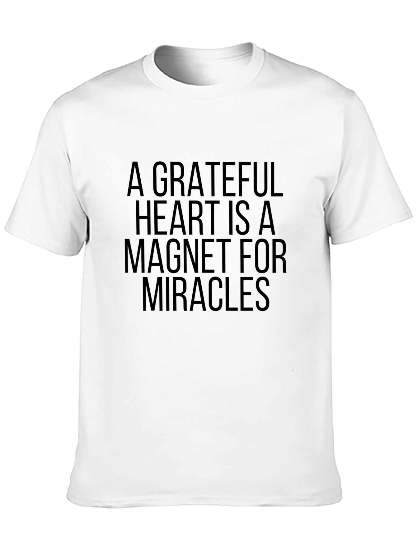 Black Grateful Heart T-Shirt: Magnet for Miracles Black Tee view 10