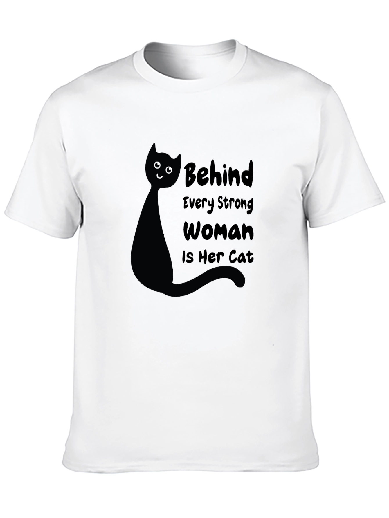 Black Behind Every Strong Woman is Her Cat T-Shirt view 10