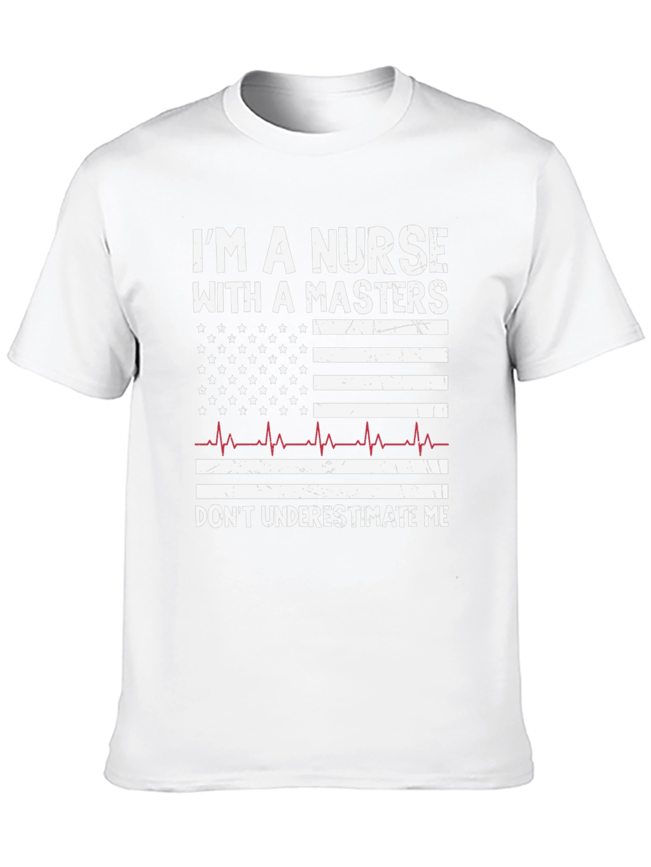 Black Nurse with Masters American Flag Graphic T-Shirt view 10