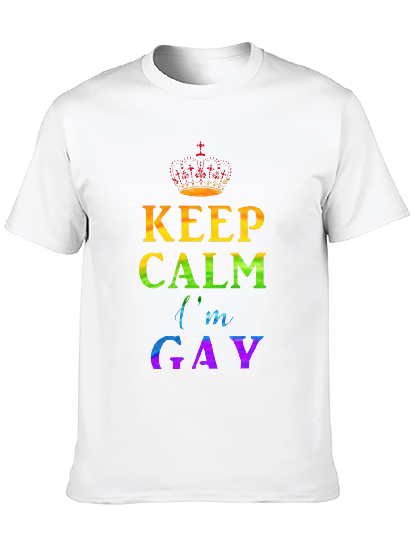 Black Keep Calm I'm Gay Pride T-Shirt view 10