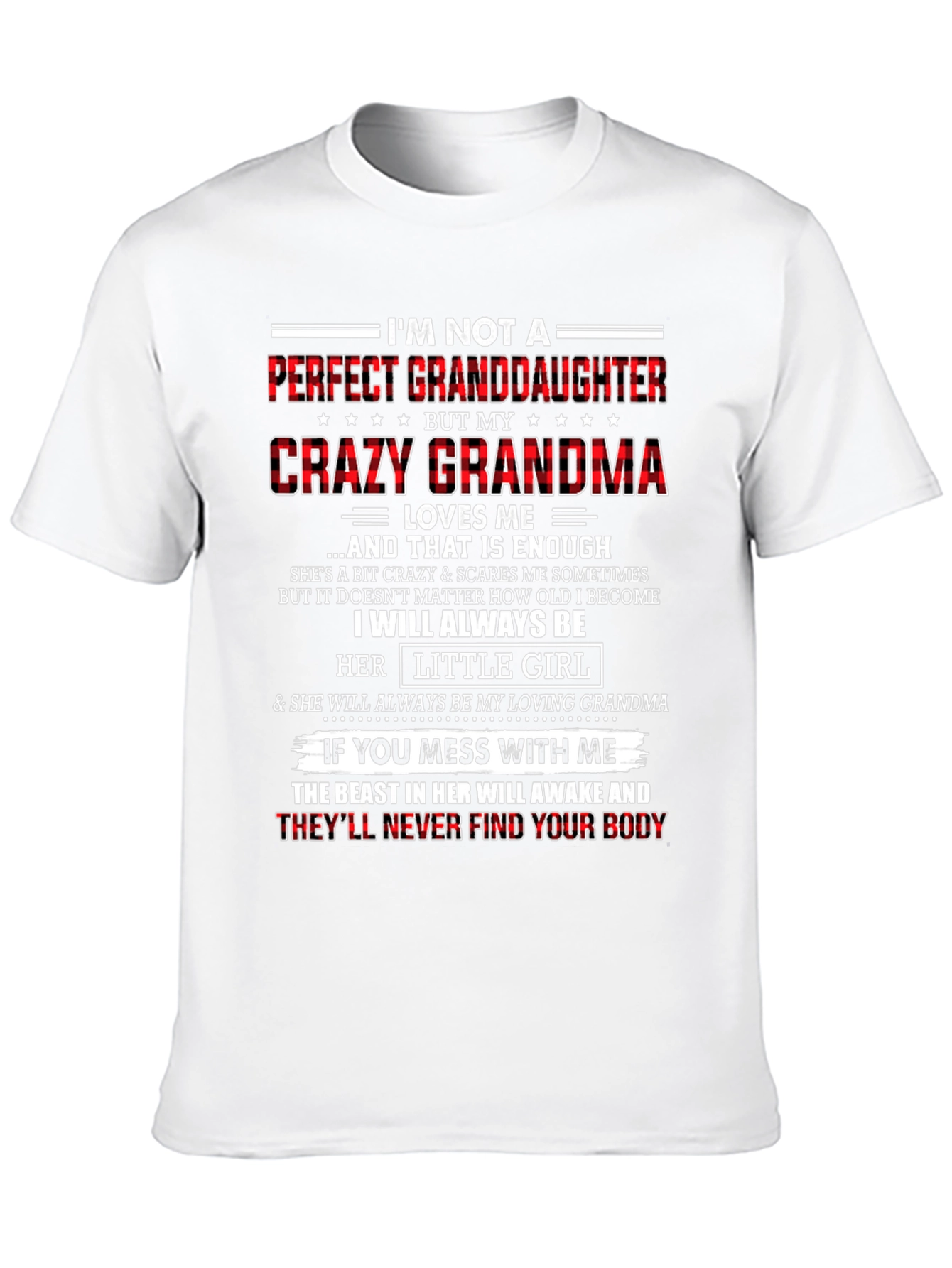Black Crazy Grandma T-Shirt: Perfect Granddaughter Gift view 10