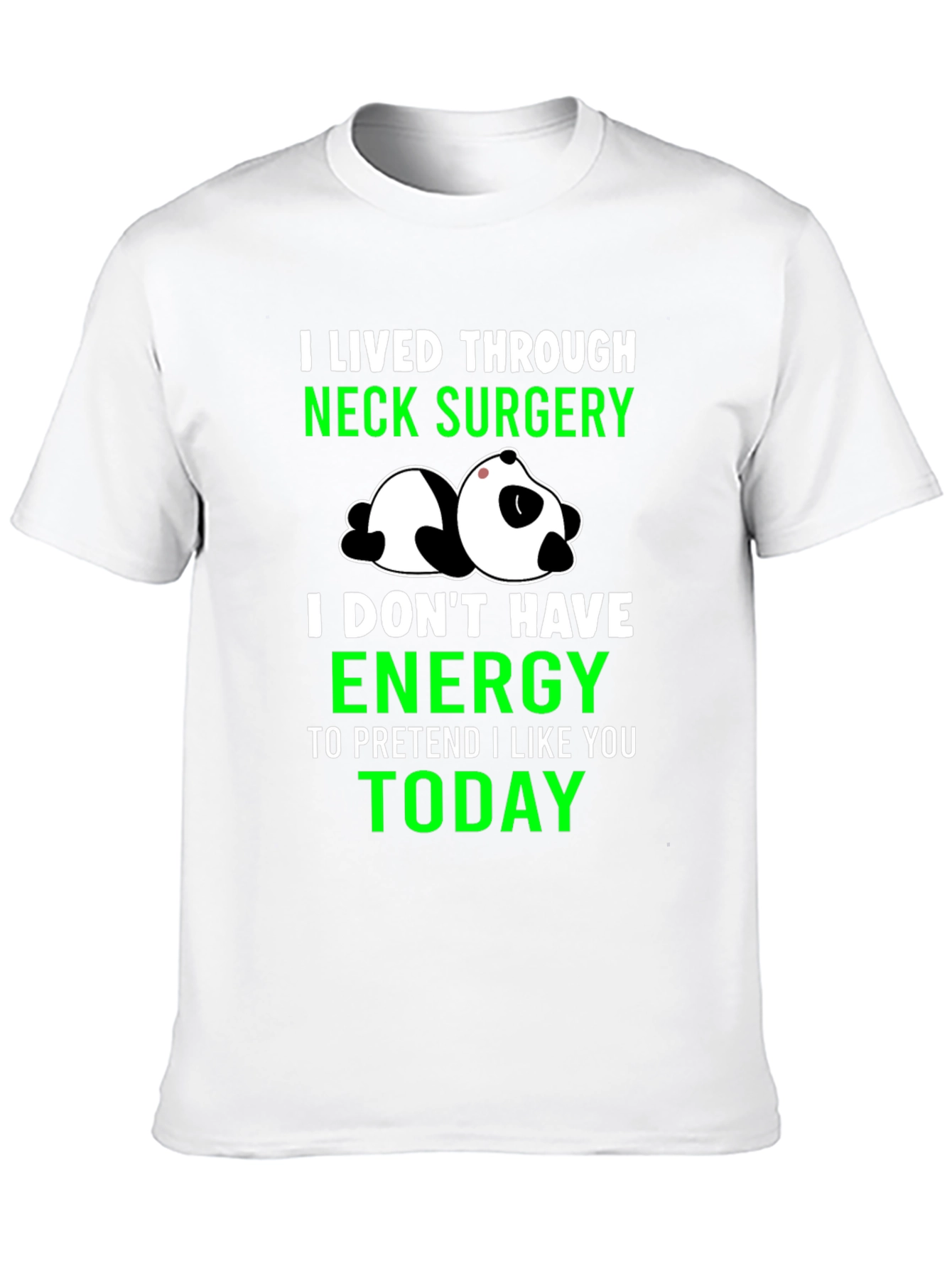 Black Neck Surgery Survivor Panda T-Shirt view 10