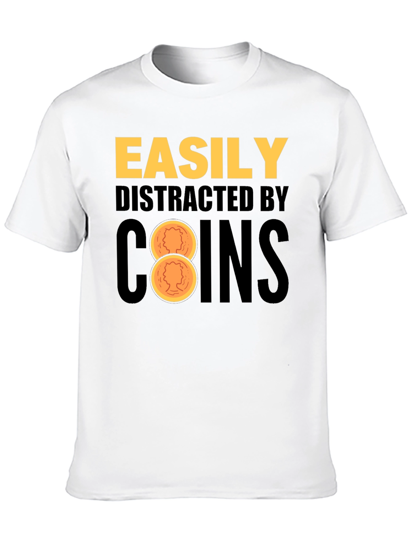 Black Easily Distracted By Coins Black T-Shirt view 10