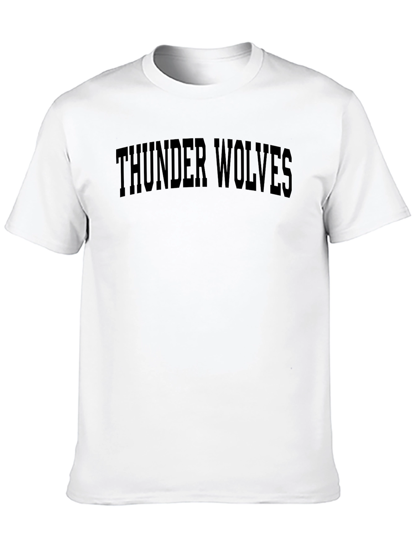 Black Thunder Wolves Graphic T-Shirt - Black Crew Neck Tee view 10