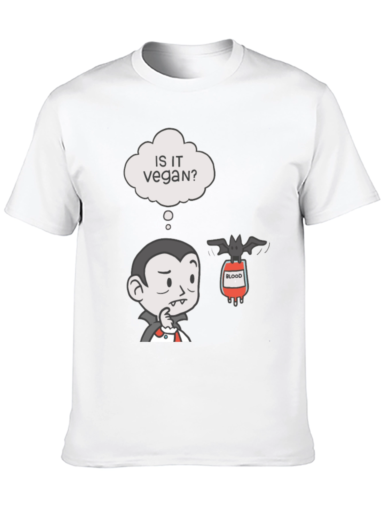 Black Vegan Vampire Humor T-Shirt view 10