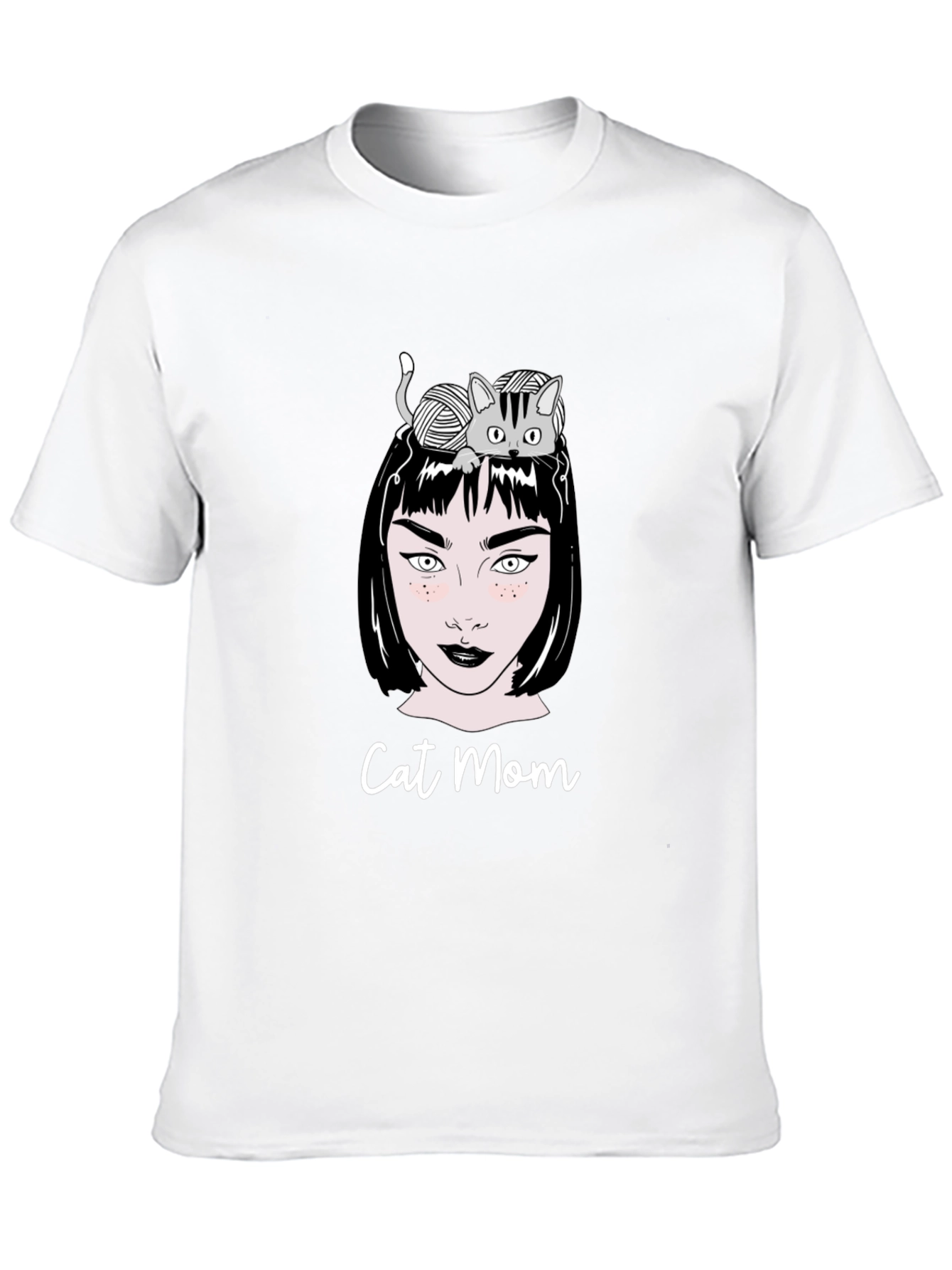 Black Cat Mom Graphic T-Shirt - Unisex Black Tee view 10