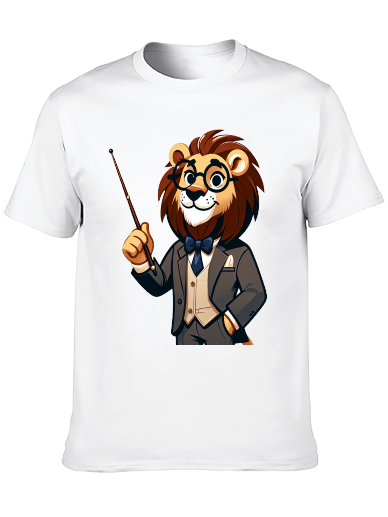 Black Lion Professor T-Shirt - Intellectual Animal Tee view 10