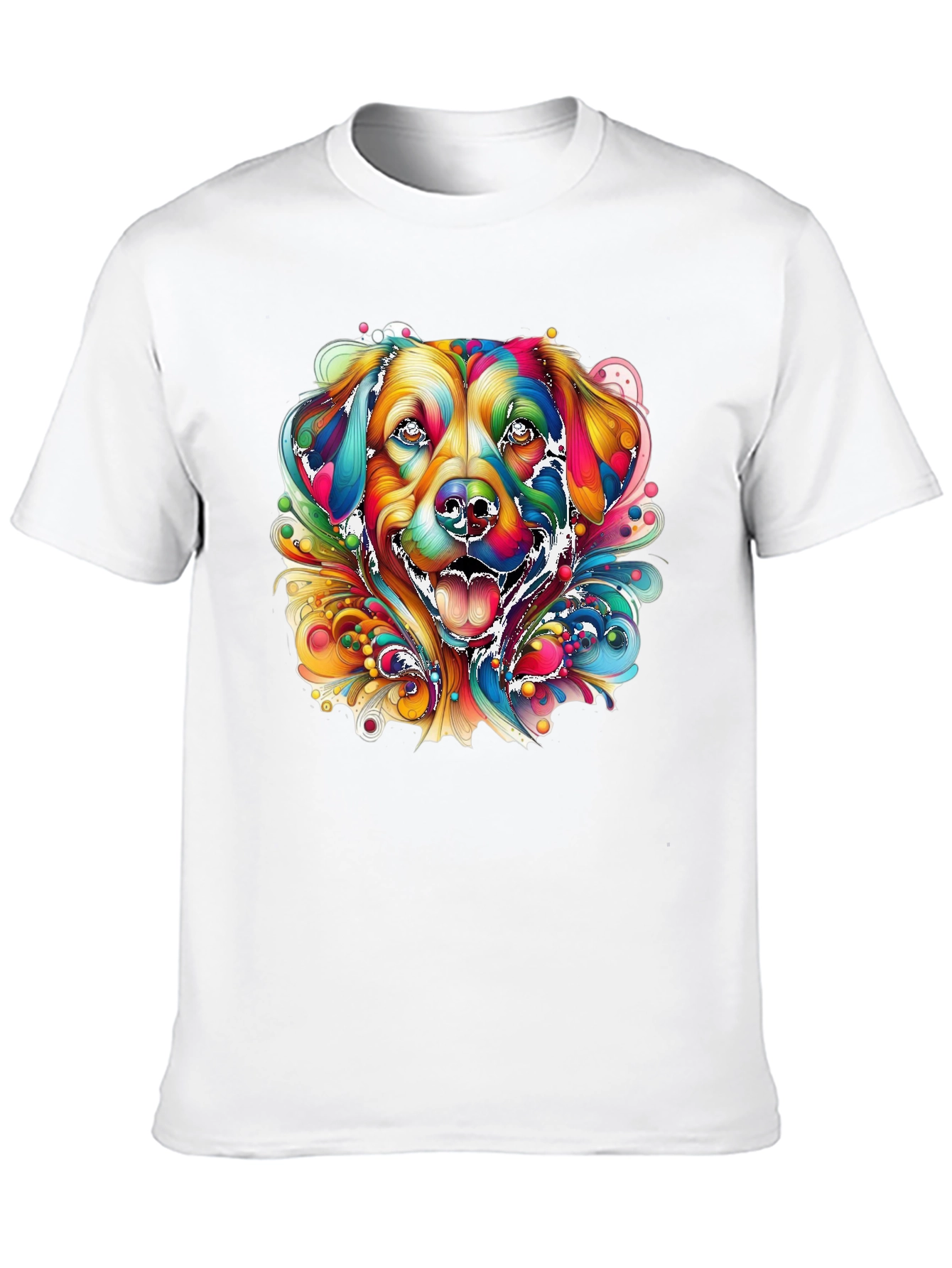 Black Colorful Dog Graphic Black T-Shirt view 10