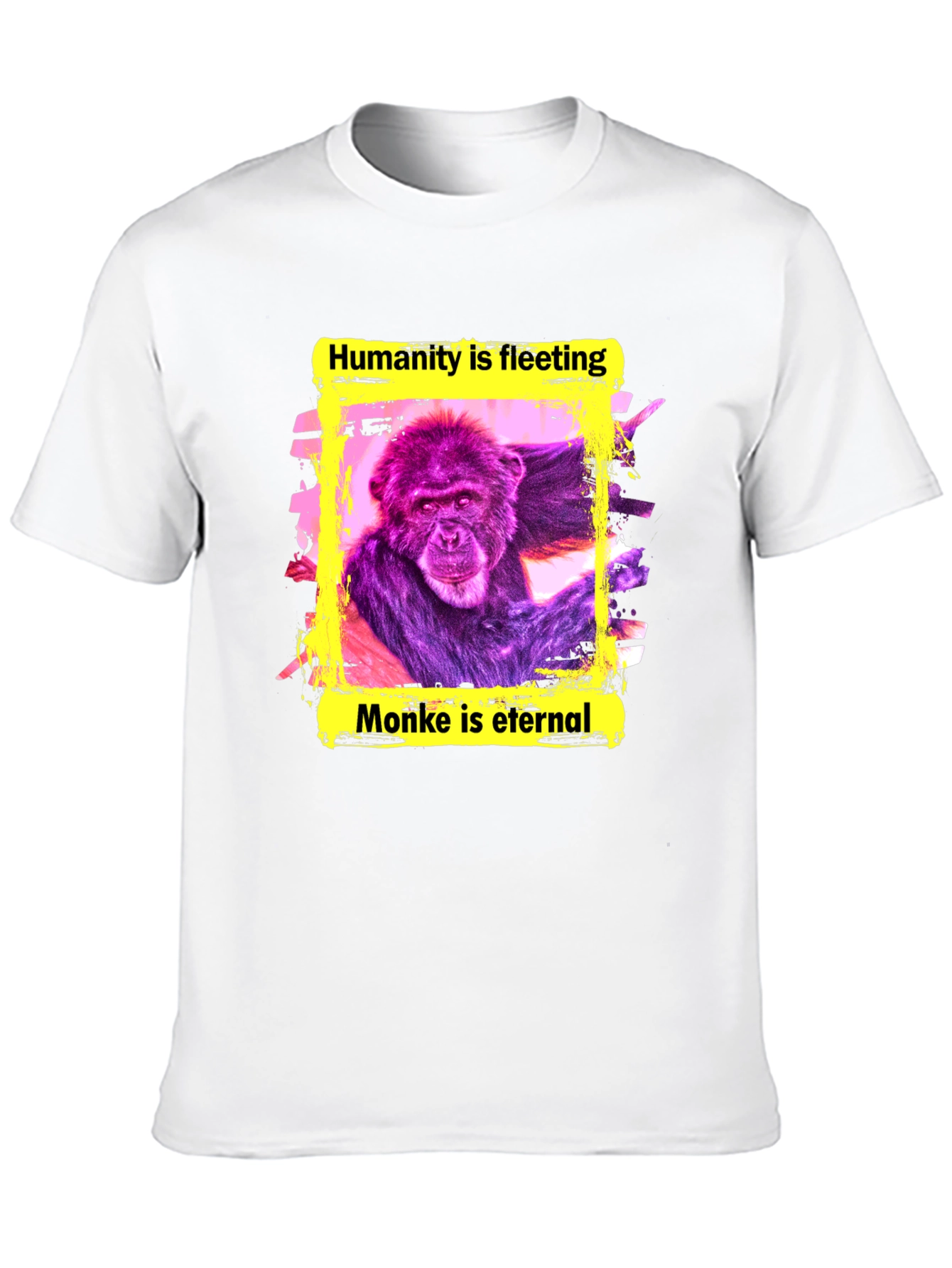 Black Monke is Eternal T-Shirt - Funny Ape Graphic Tee view 10