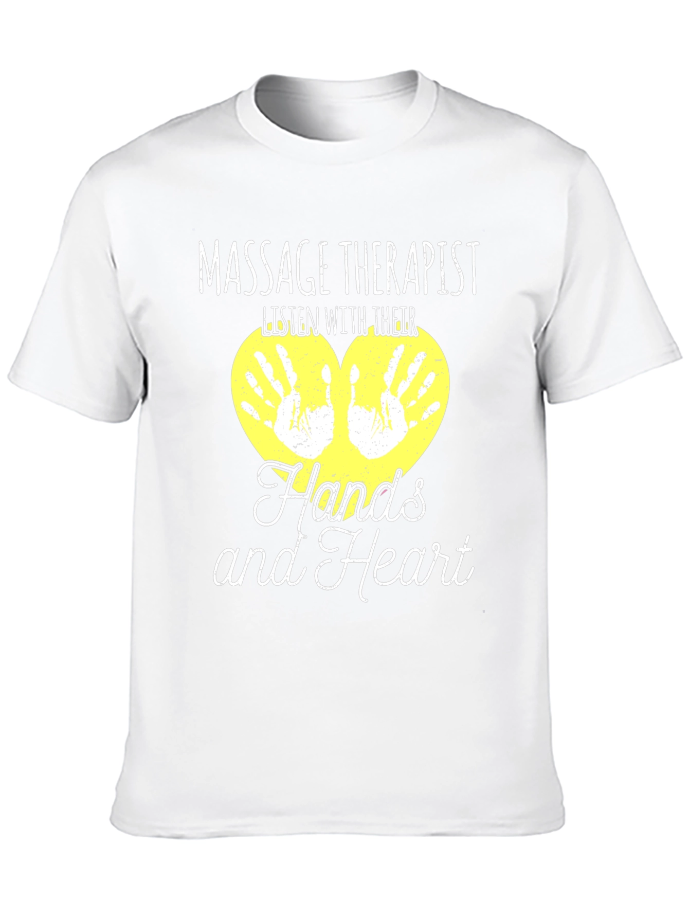 Black Massage Therapist T-Shirt - Listen With Their Hands and Heart view 10