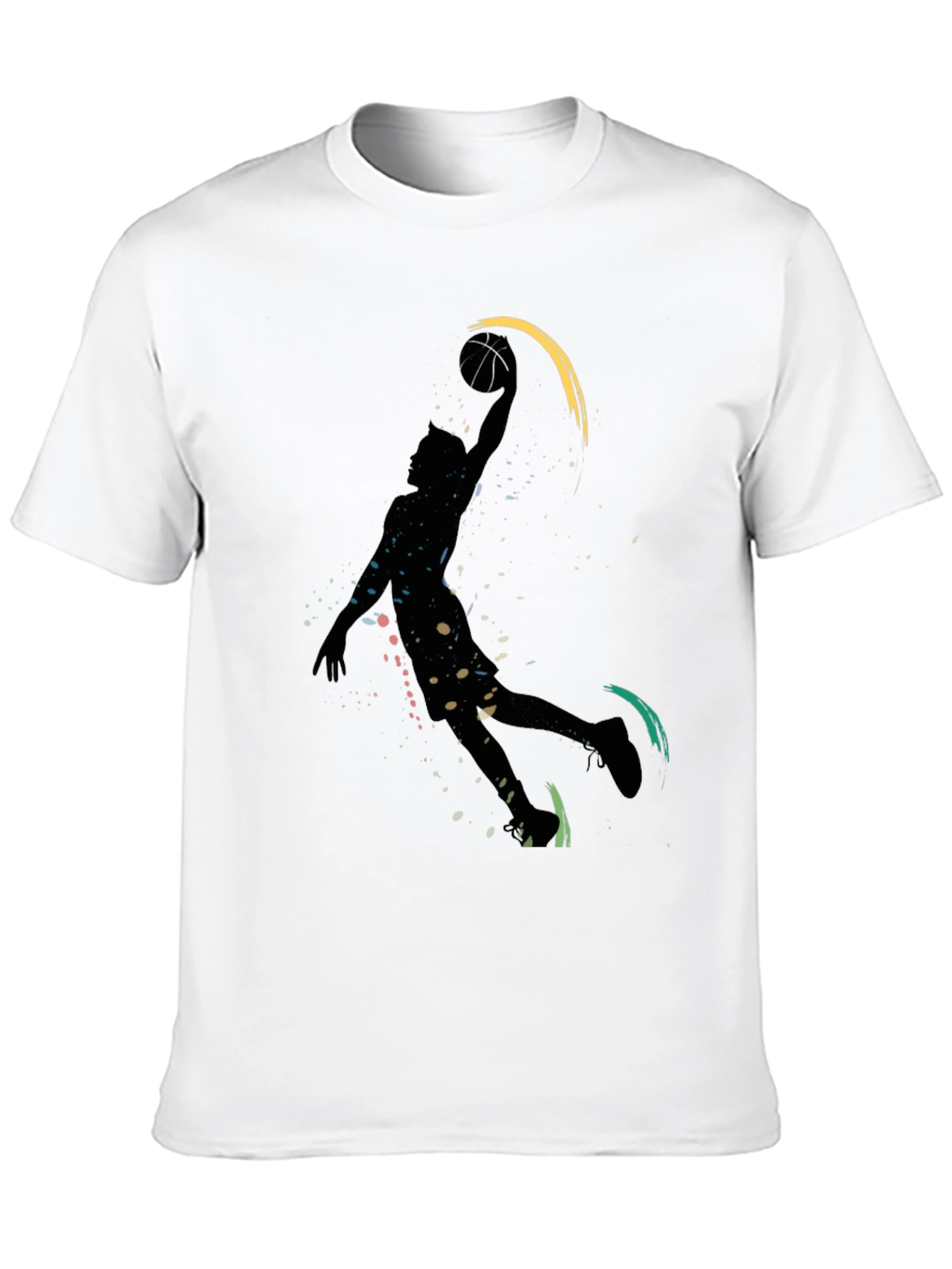 Black Basketball Silhouette Graphic T-Shirt view 10