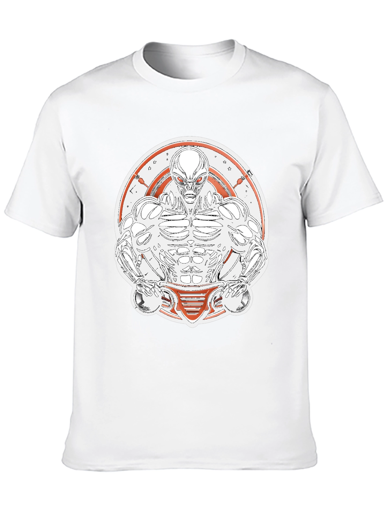 Black Alien Gym Bro Graphic Tee - Black Cotton T-Shirt view 10