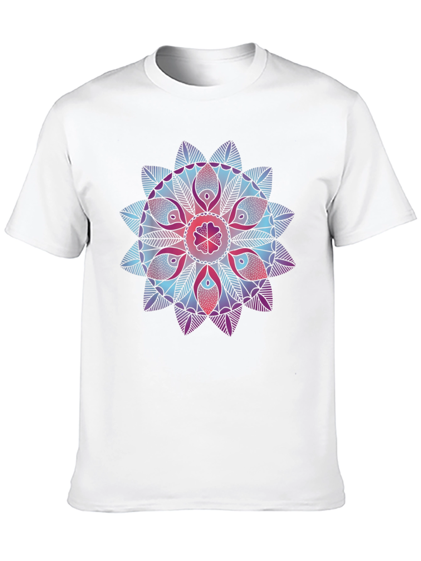 Black Geometric Mandala Print Black T-Shirt view 10